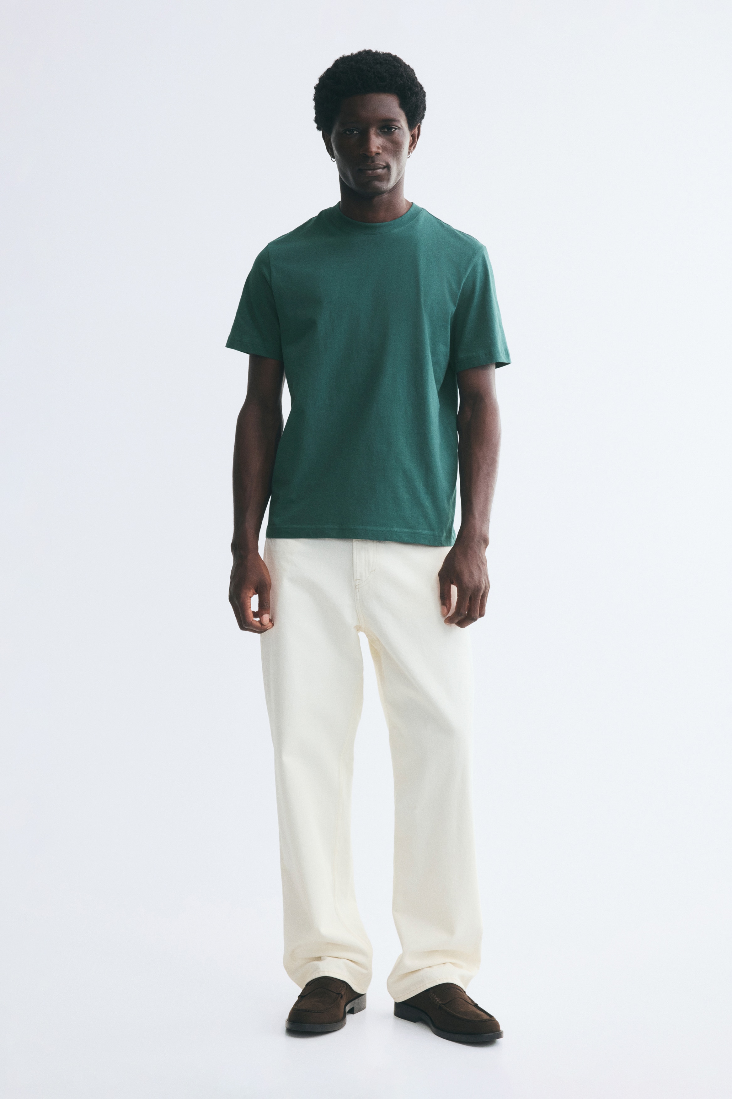T-shirt - Regular Fit - Groen/Wit/Zwart/Taupe/Donkergrijs/Grijs gemêleerd/Marineblauw/Bruin/Beige/Lila/Teal/Oranje/Kakigroen/Donker kakigroen