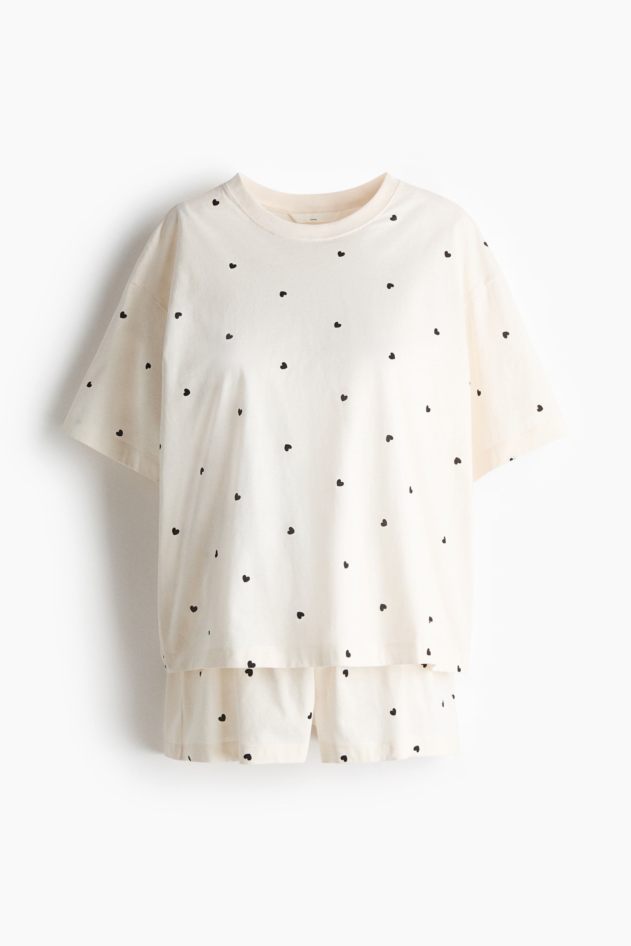 Agrandir l'image: MAMA Pyjama Before & After en coton - Crème/cœurs - FEMME | H&M FR 1
