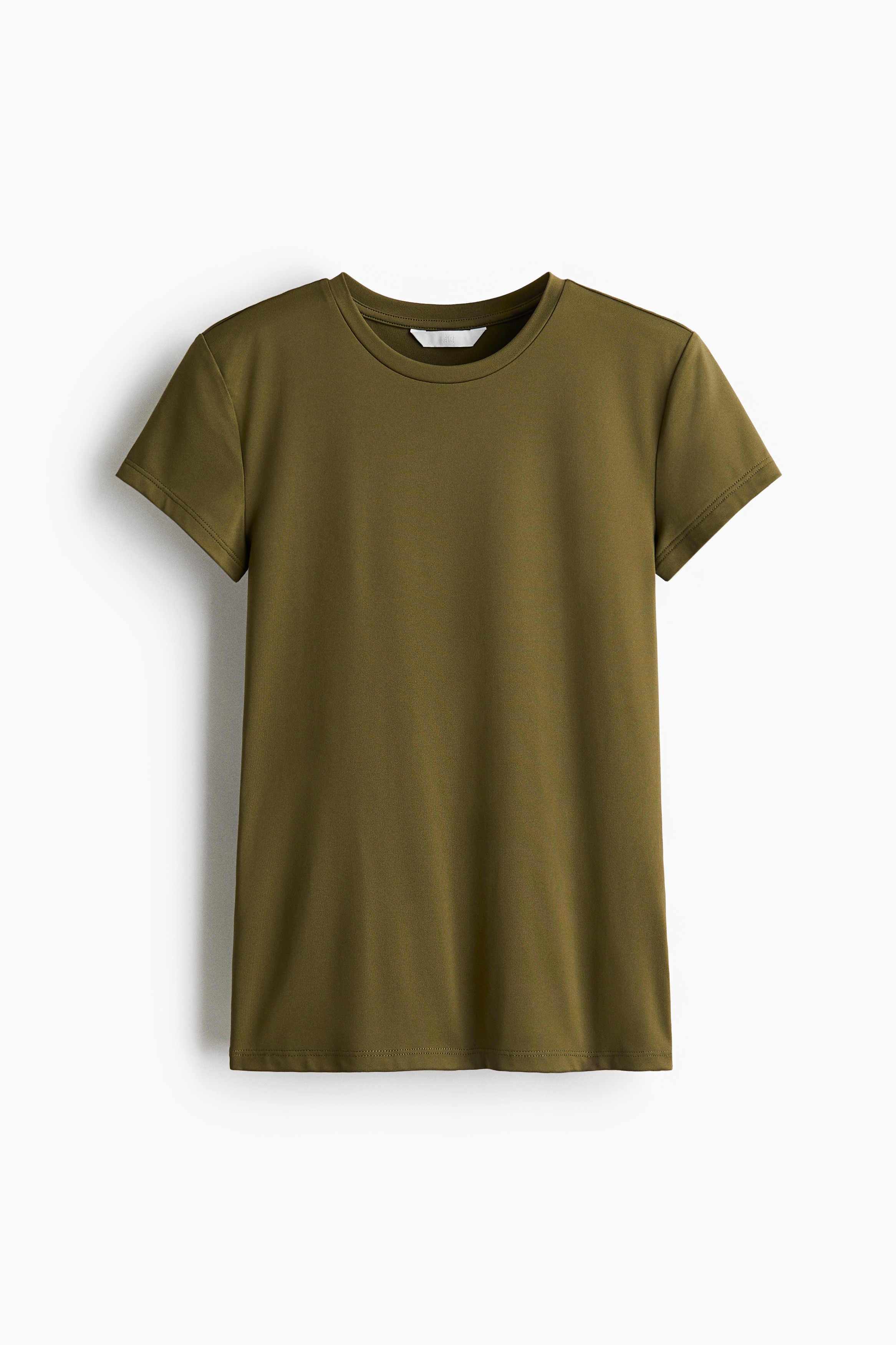 T-shirt ajusté en microfibre - Vert kaki/Blanc/Rose ancien/Brun foncé/Noir/Brun foncé/Beige clair/Brun foncé/Gris foncé/Beige clair/Jaune pâle/Marine/Brun ancien/Grège foncé/Vert foncé/Marine/Gris clair/Gris clair/Bleu ancien clair