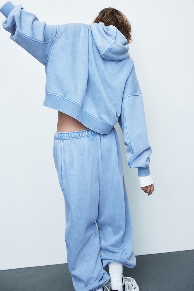 Oversized washed-look hoodie - Light blue/Washed/Black/Green - 6