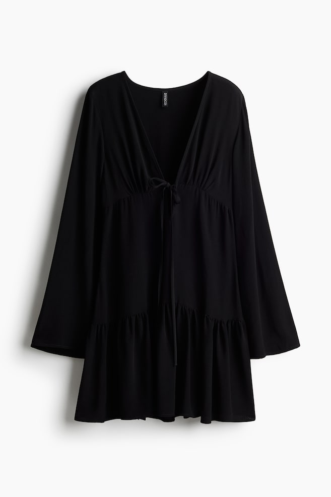 V-neck dress - Black - 1