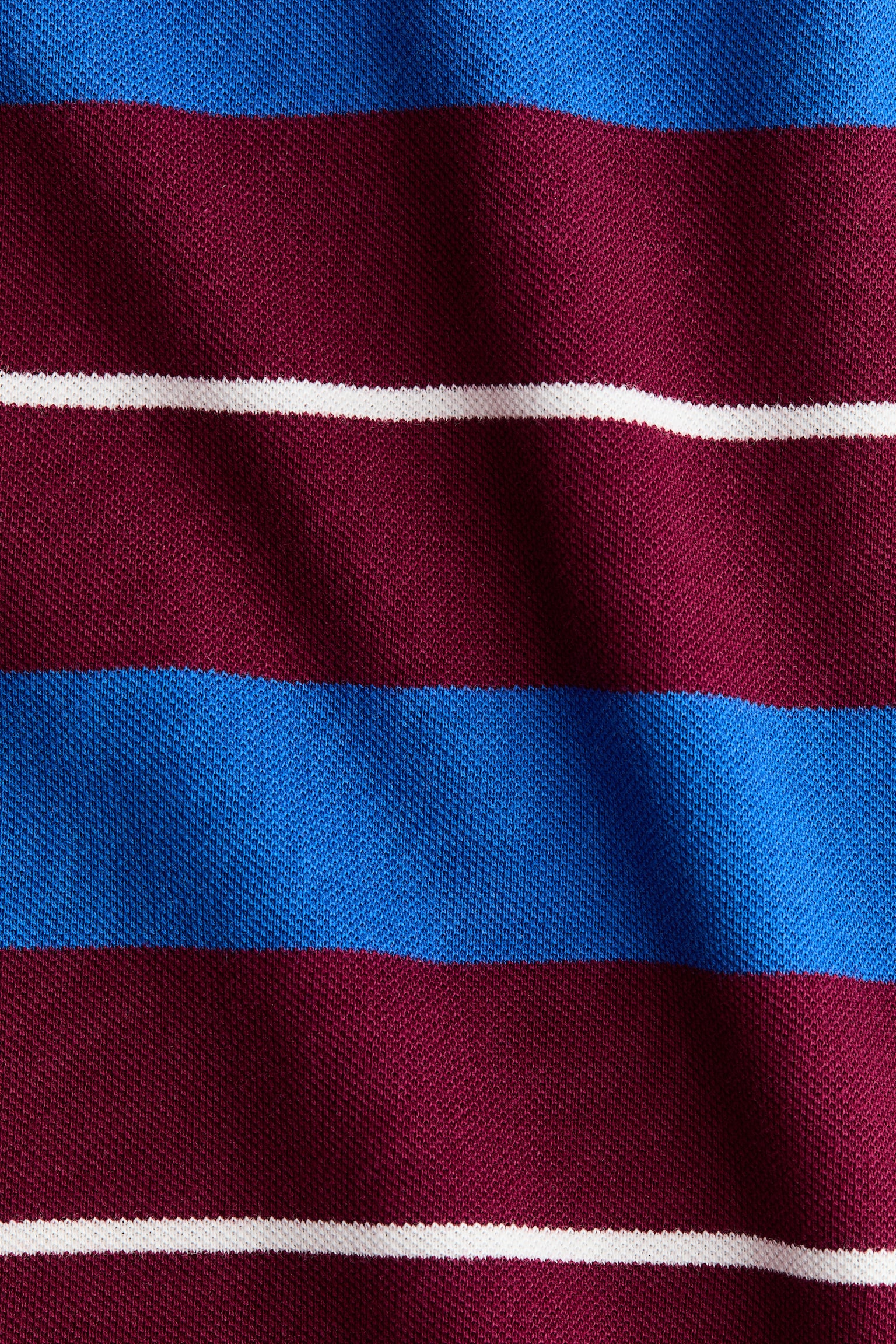 Женское поло H&M Piqué Polo Shirt, цвет: Тёмный красный / Полосатый — фото 5