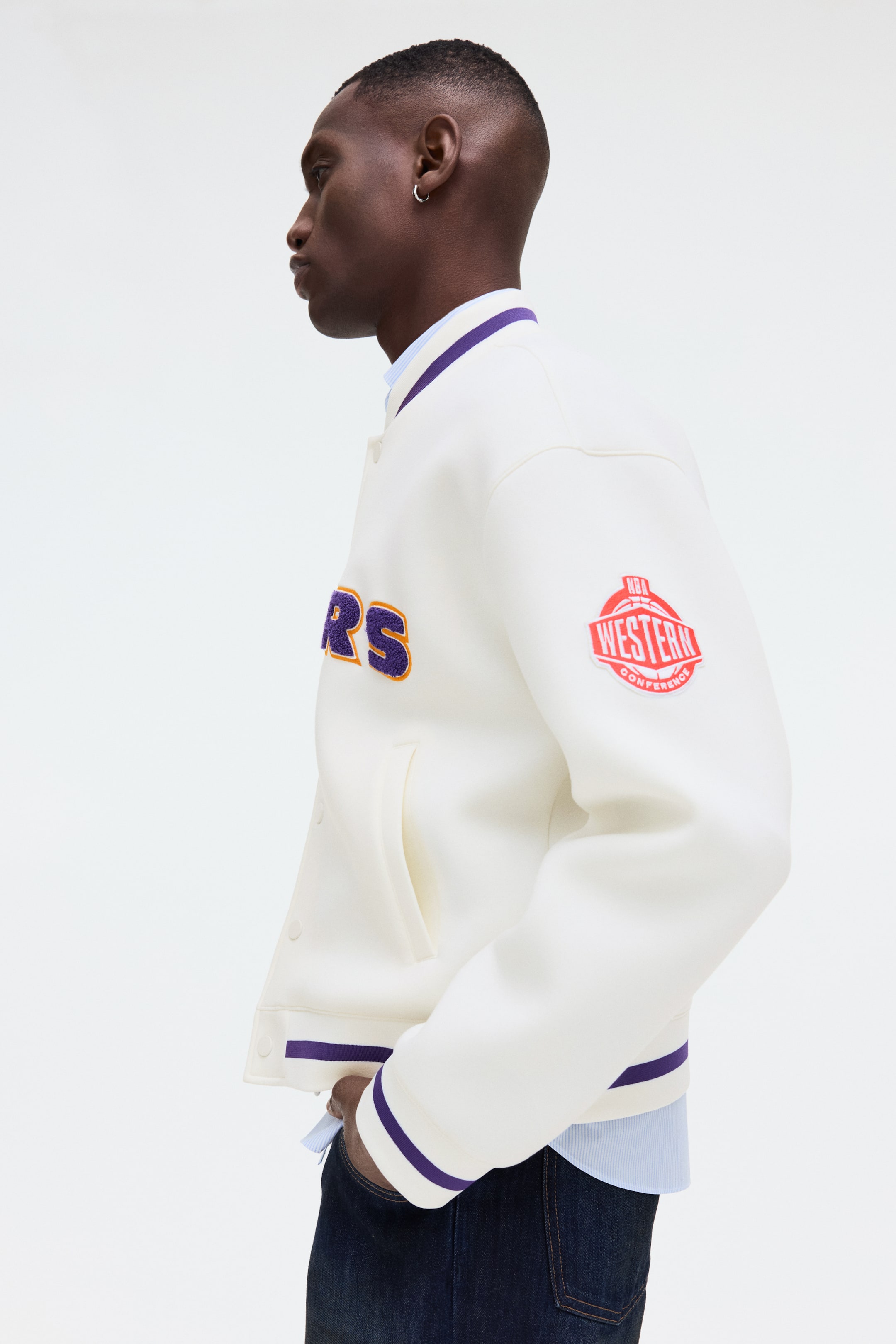 Мужские куртки H&M Loose-Fit Scuba Baseball Jacket — фото 6