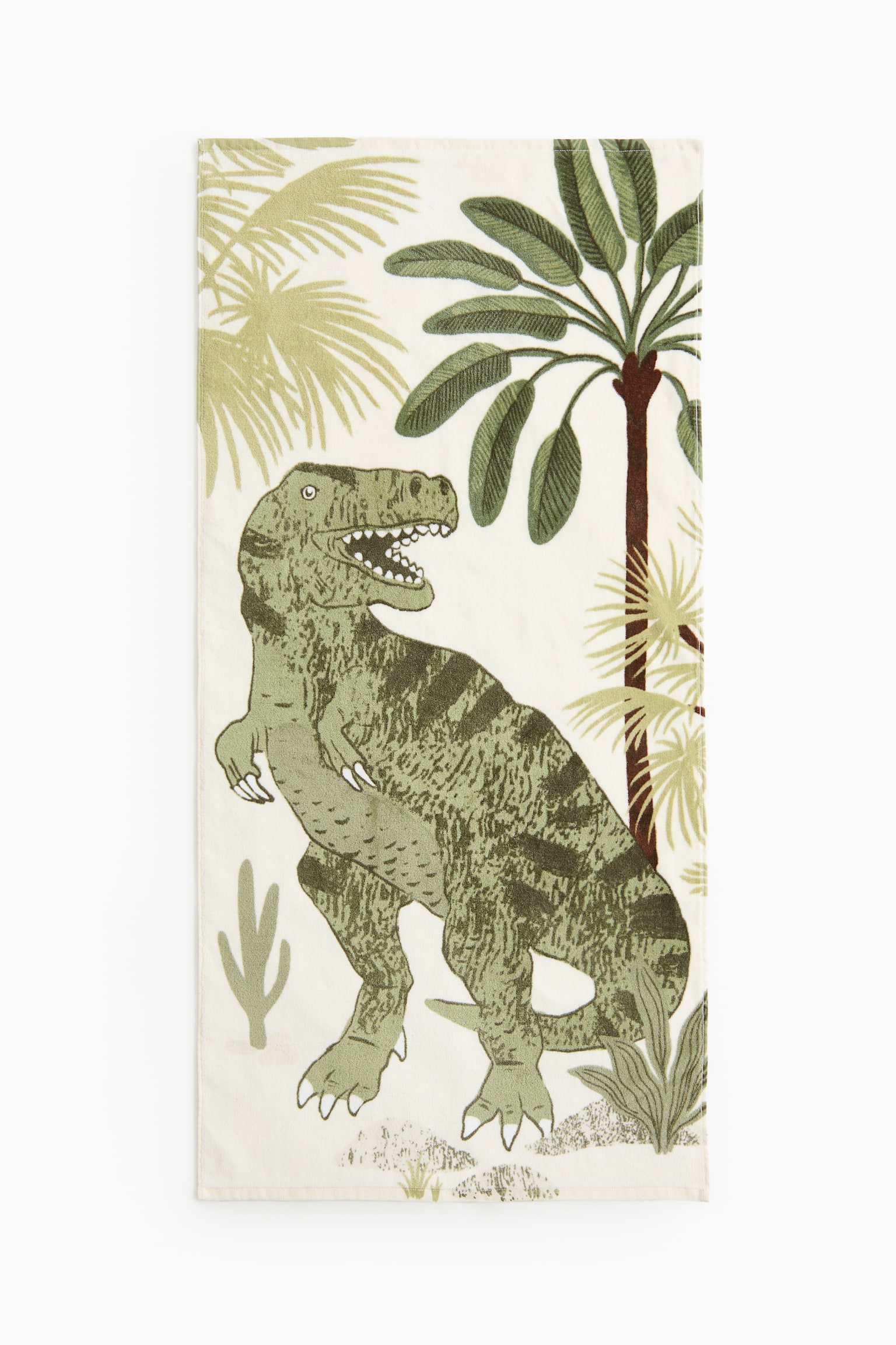 Patterned Bath Towel - Cream/dinosaur/Pink/strawberries/White/vehicles/Turquoise/Paradise/Green/Triceratops