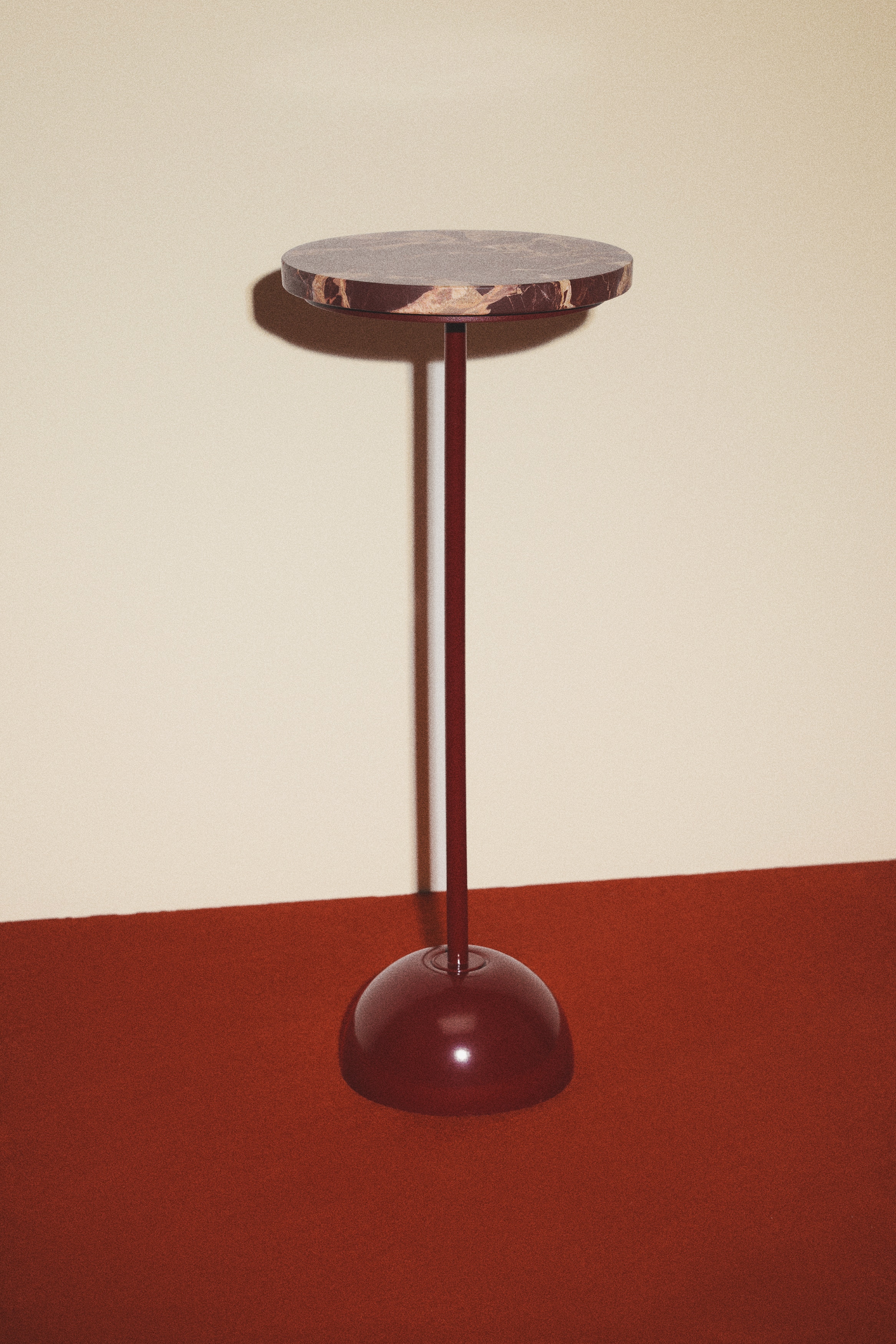 Metal pedestal - Burgundy/Marbled/Dark brown/Marbled/Black/Marbled/Silver-coloured/Light grey