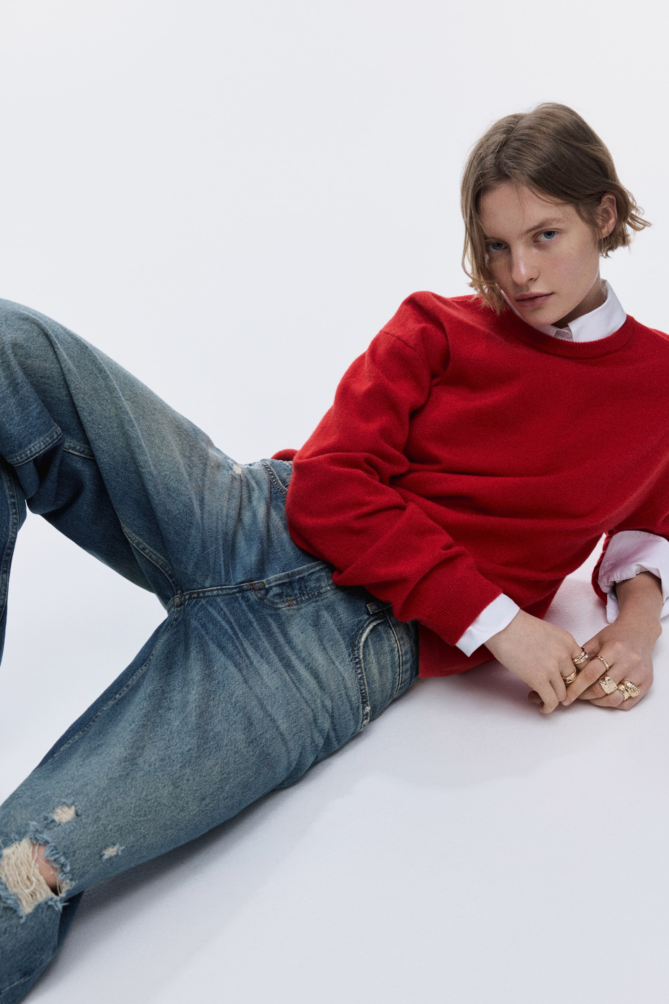 Ver imagen más grande: Wide Leg Regular Waist Jeans - Azul denim - MUJER | H&M ES 1