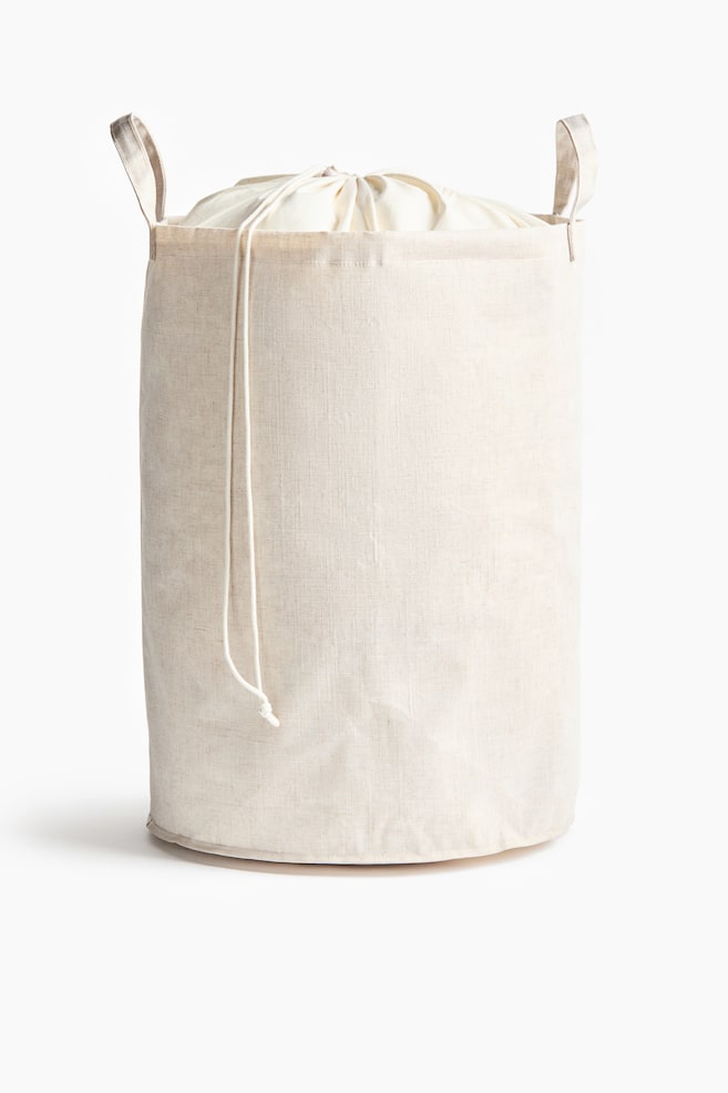 Linen-Blend Laundry Bag - Light beige - 1