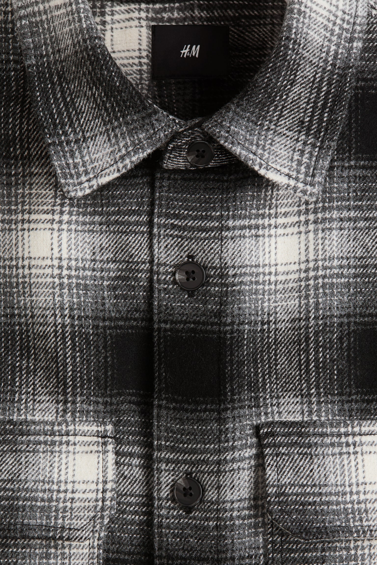 Regular Fit Flannel overshirt - Dark grey/Checked/Beige/White checked/Brown/Checked/Black/Grey checked/Dark blue/Checked/Dark blue/Checked/Dark khaki green/Checked - 4