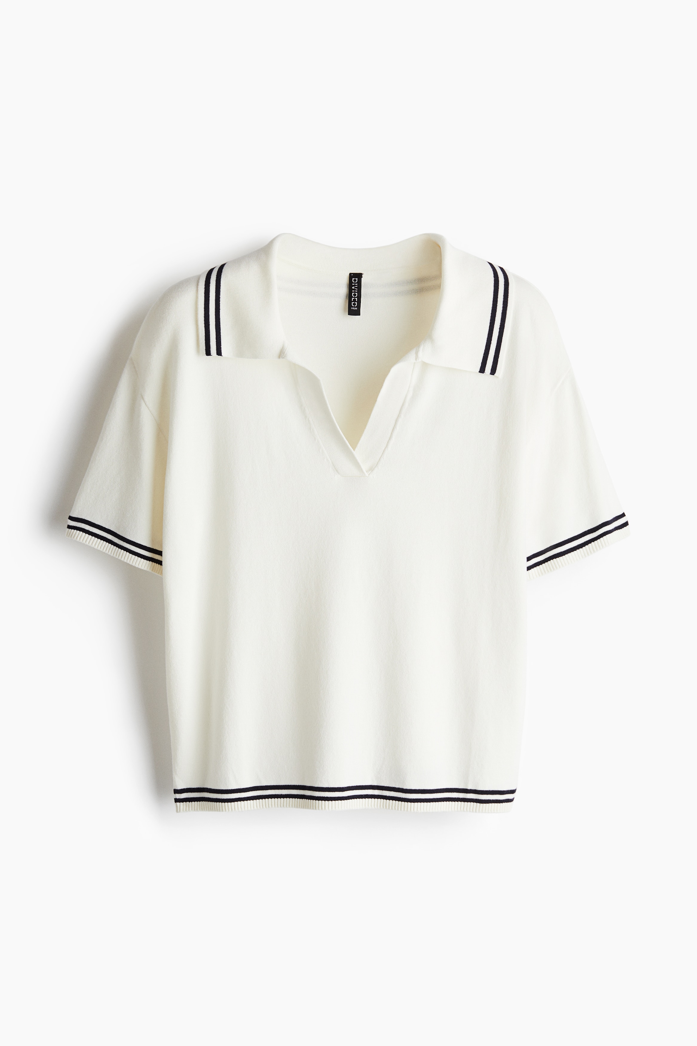 Oversized fine-knit polo shirt