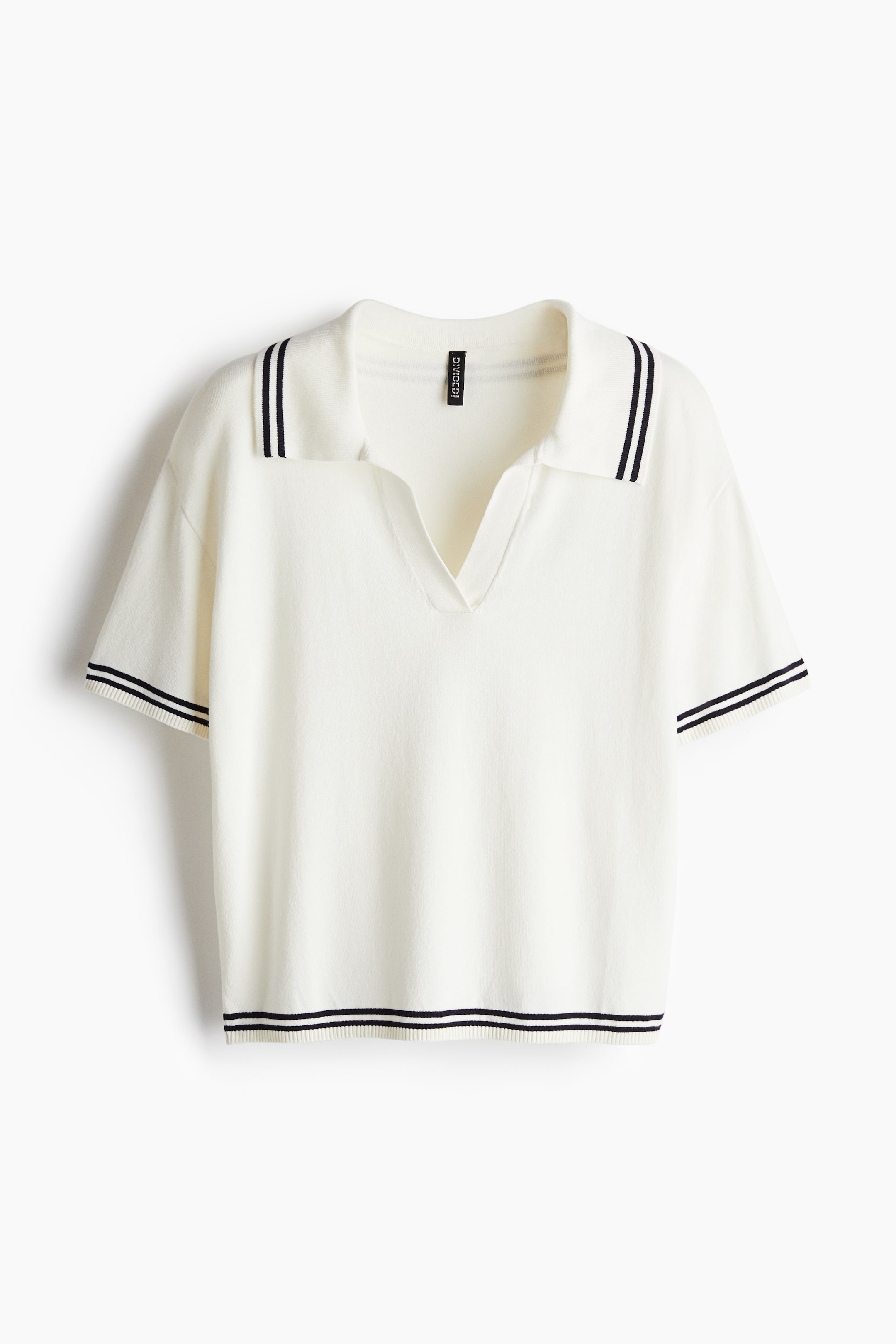 Oversized Fine-Knit Polo Shirt