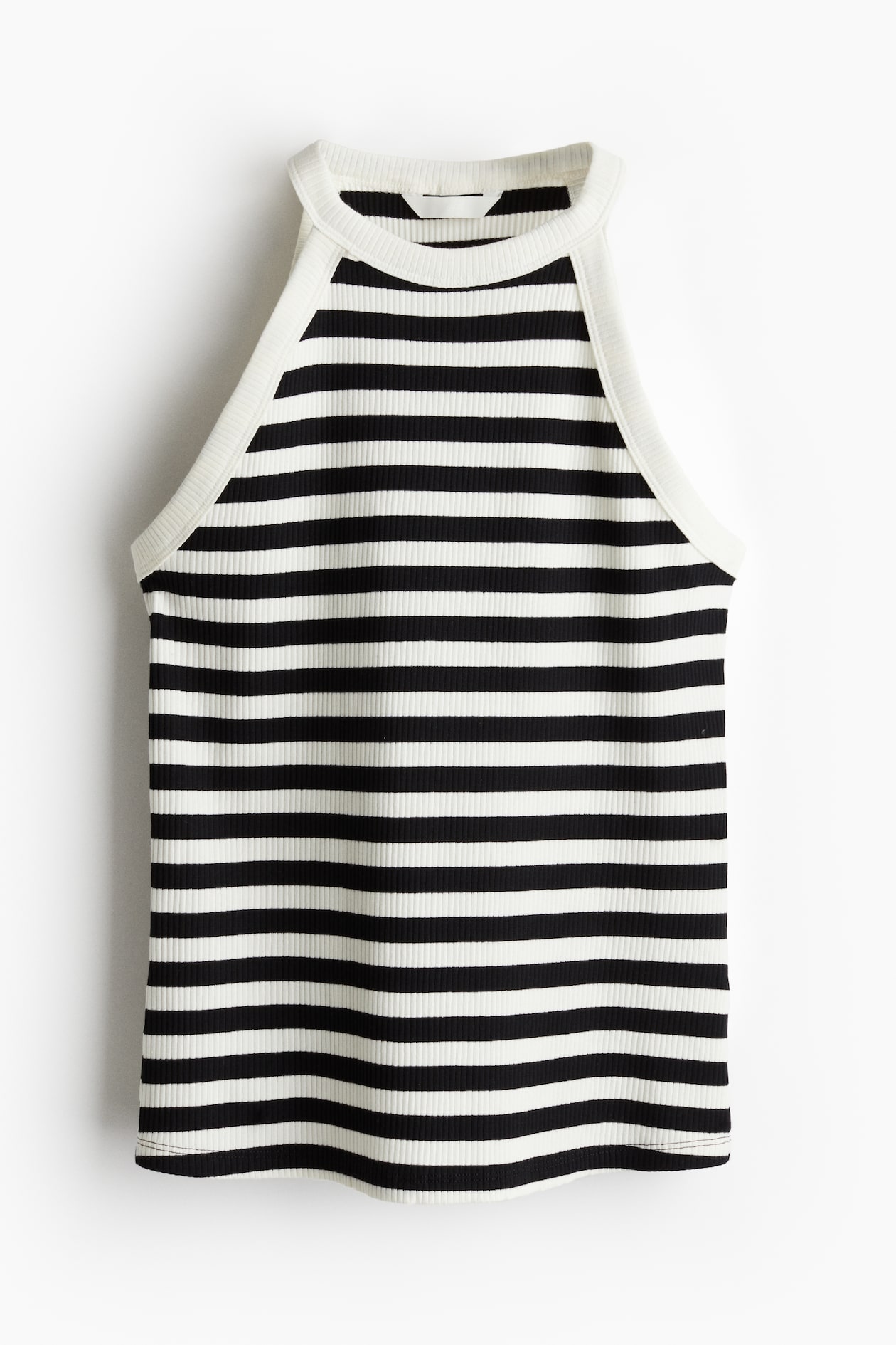 Women's White/black striped Ribbed Tank Top | H&M US