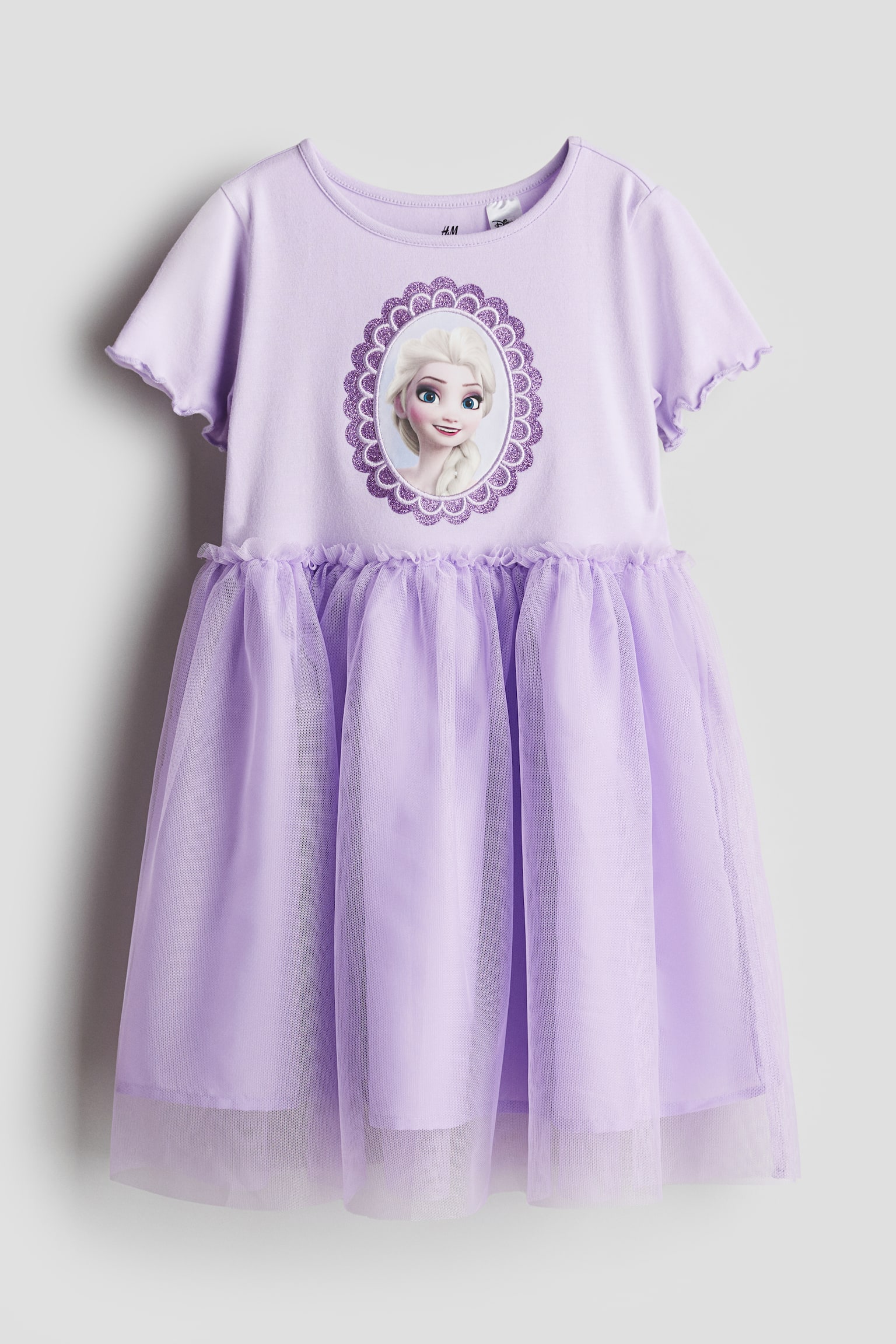 Tulle-skirt printed dress - Light purple/Frozen - 1