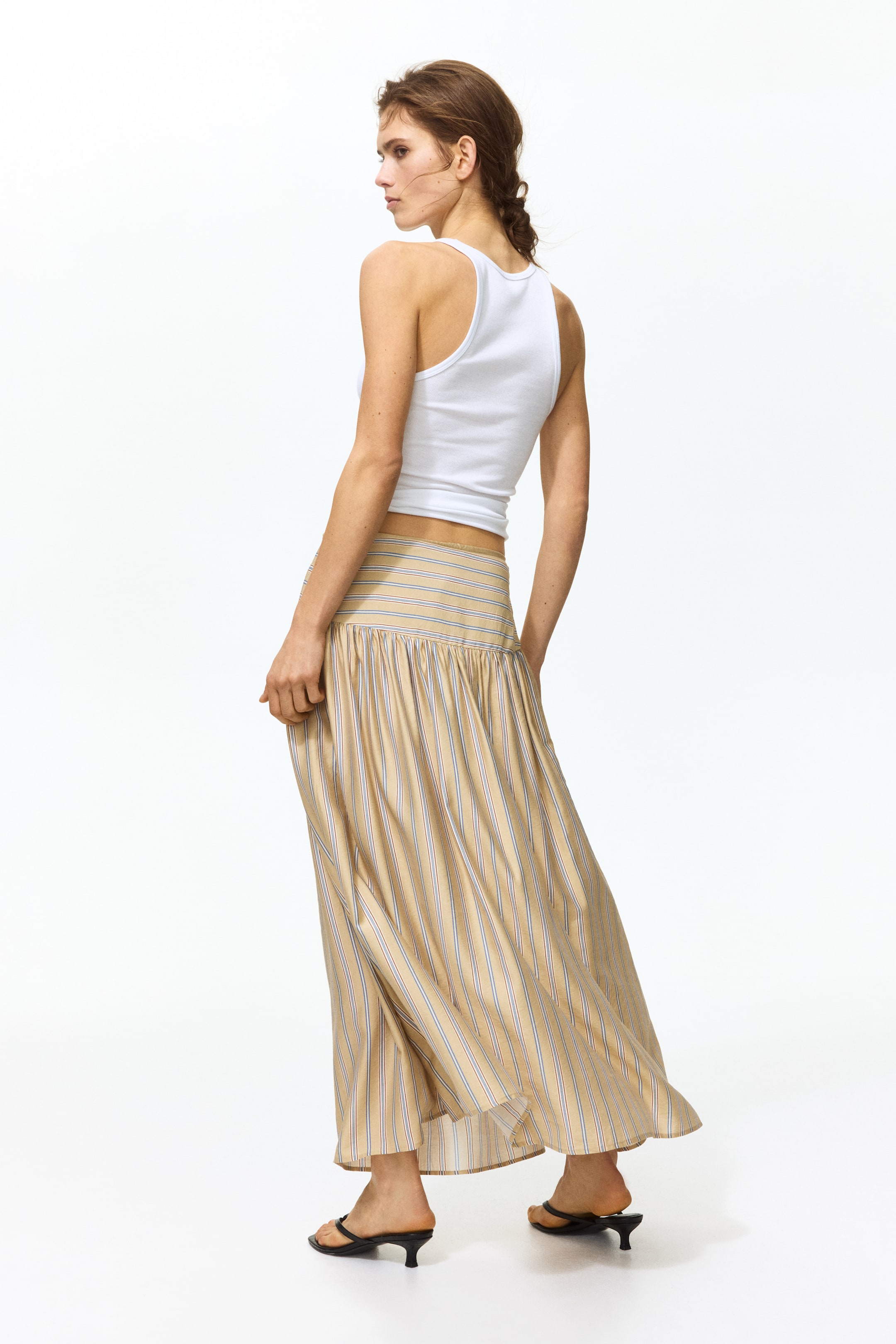 Gathered Midi Skirt