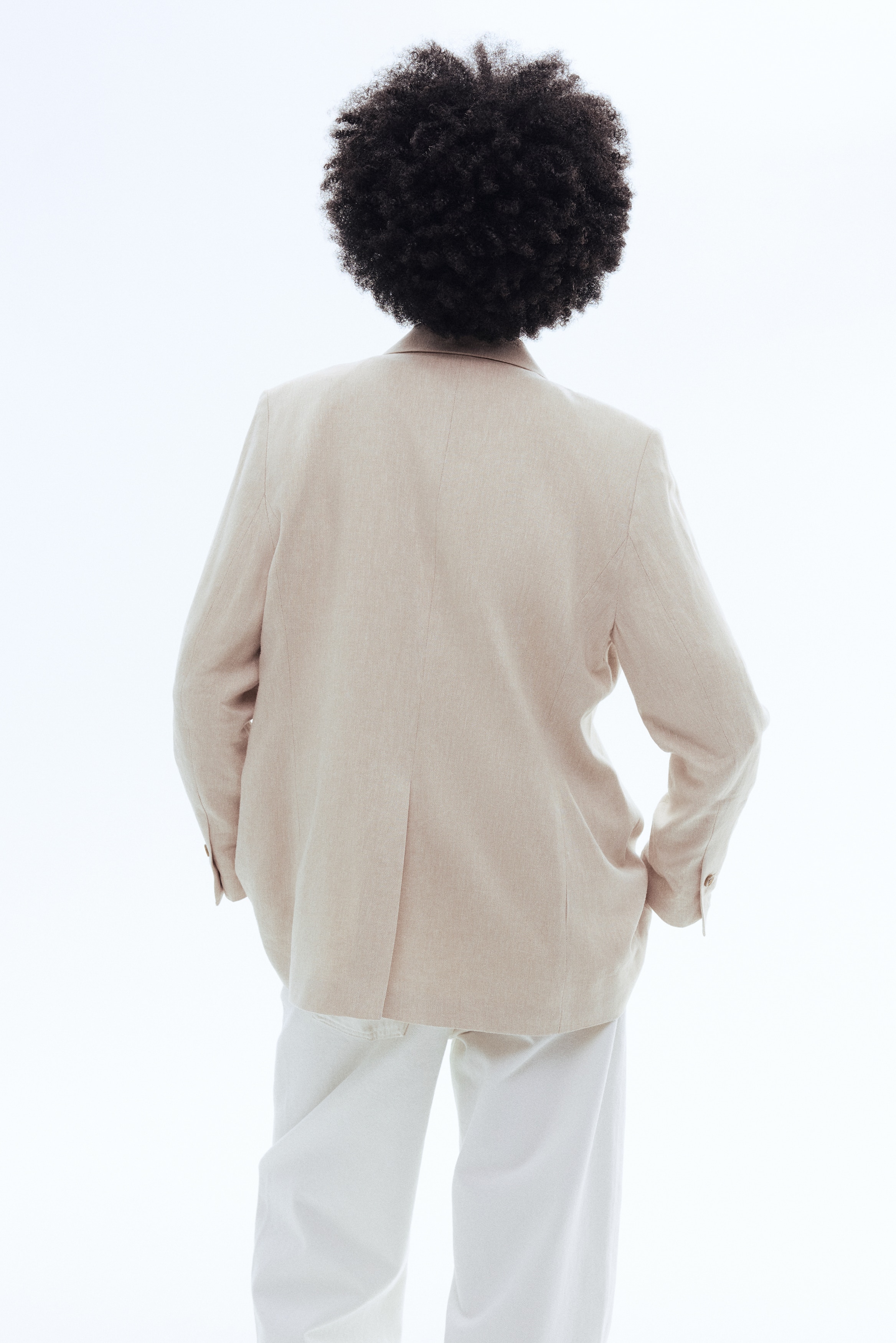 Linen-blend blazer