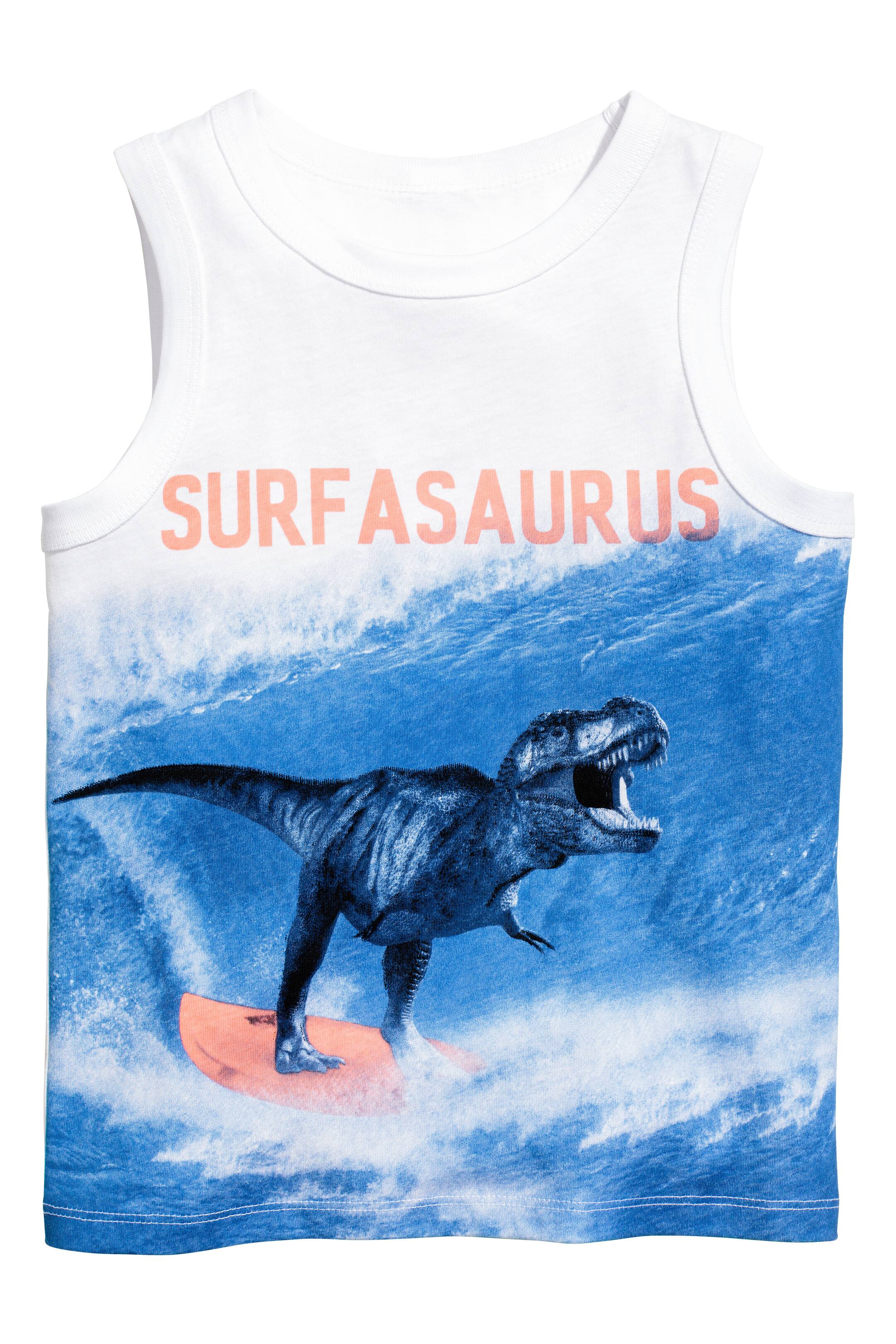 View larger image: Printed vest top - White/Dinosaur - Kids | H&M GB 1