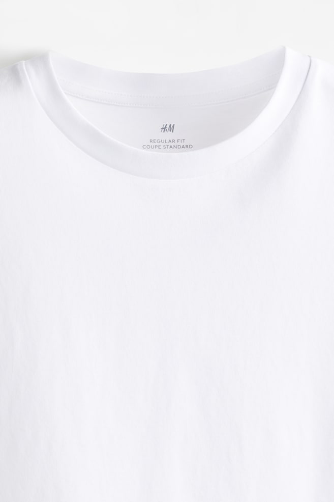 5-pack Regular Fit T-shirts - White/Black/White/Beige/Green - 3