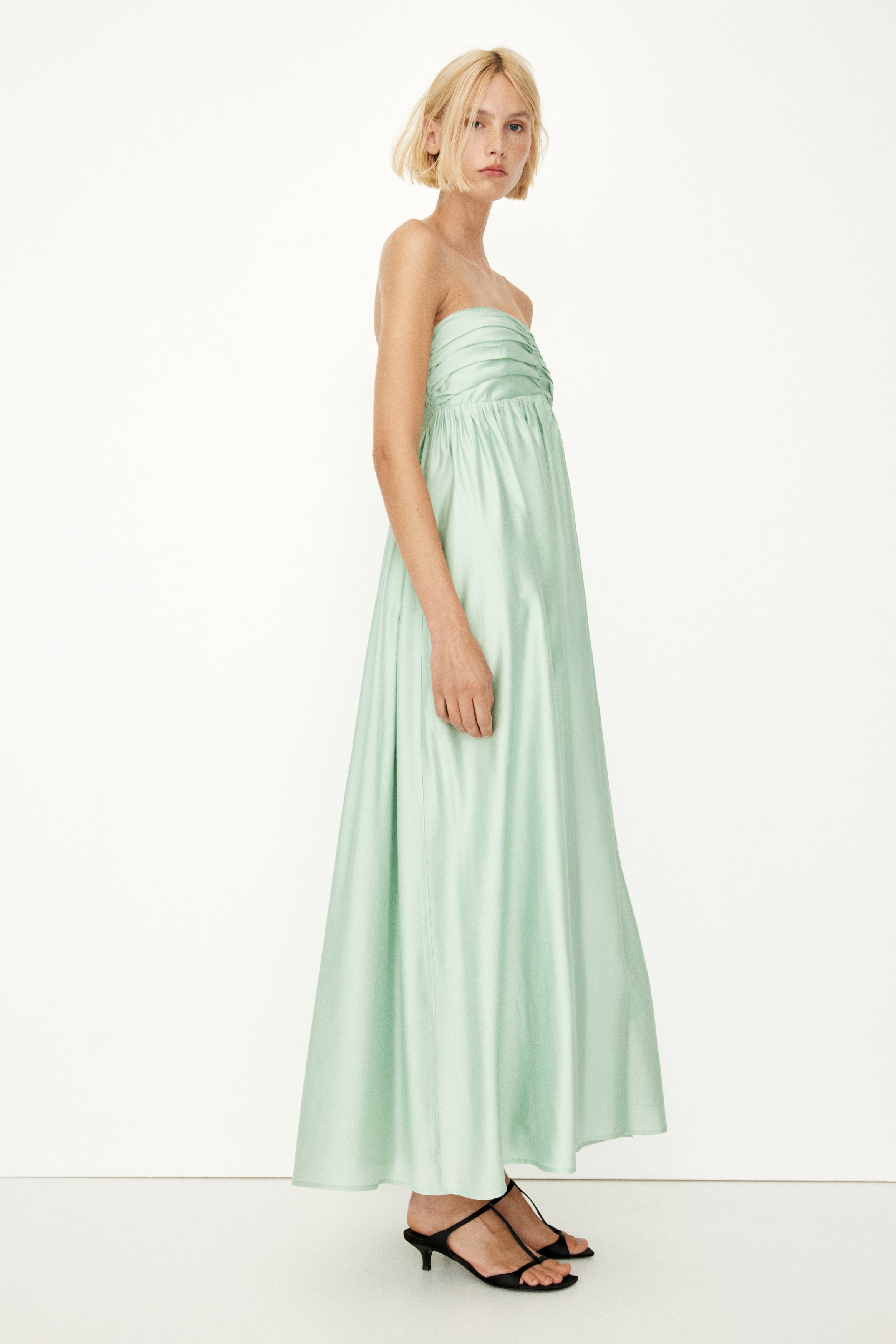 Pleated bandeau dress