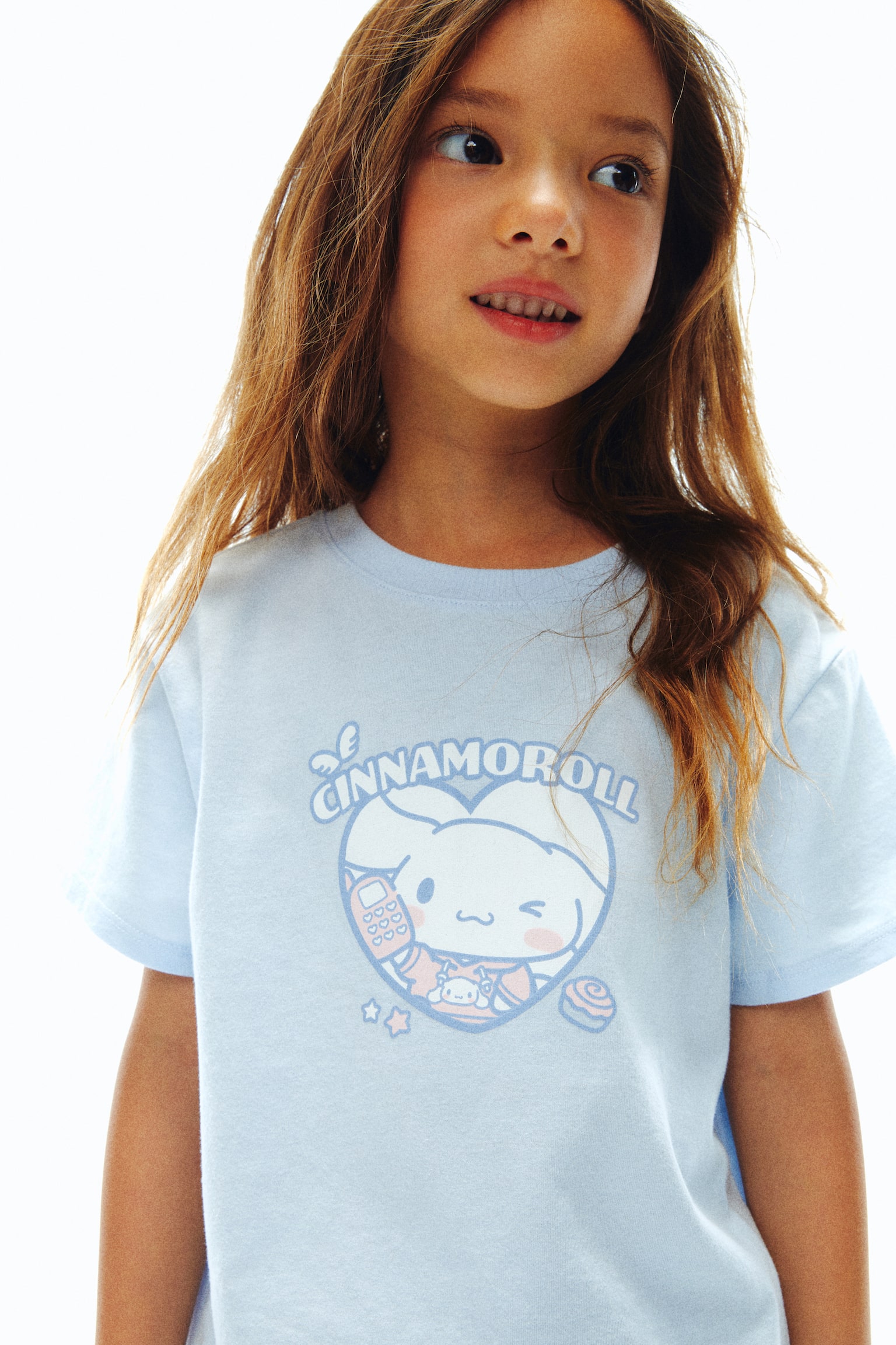 Áo thun cotton in hình - Xanh dương nhạt/Cinnamoroll/Màu hồng nhạt/Hello Kitty/Màu tím nhạt/Hello Kitty/Màu trắng/Hello Kitty - 5