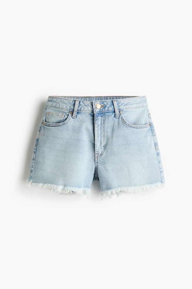 Frayed Denim Shorts - Light denim blue/Denim gray/White/Denim blue - 1