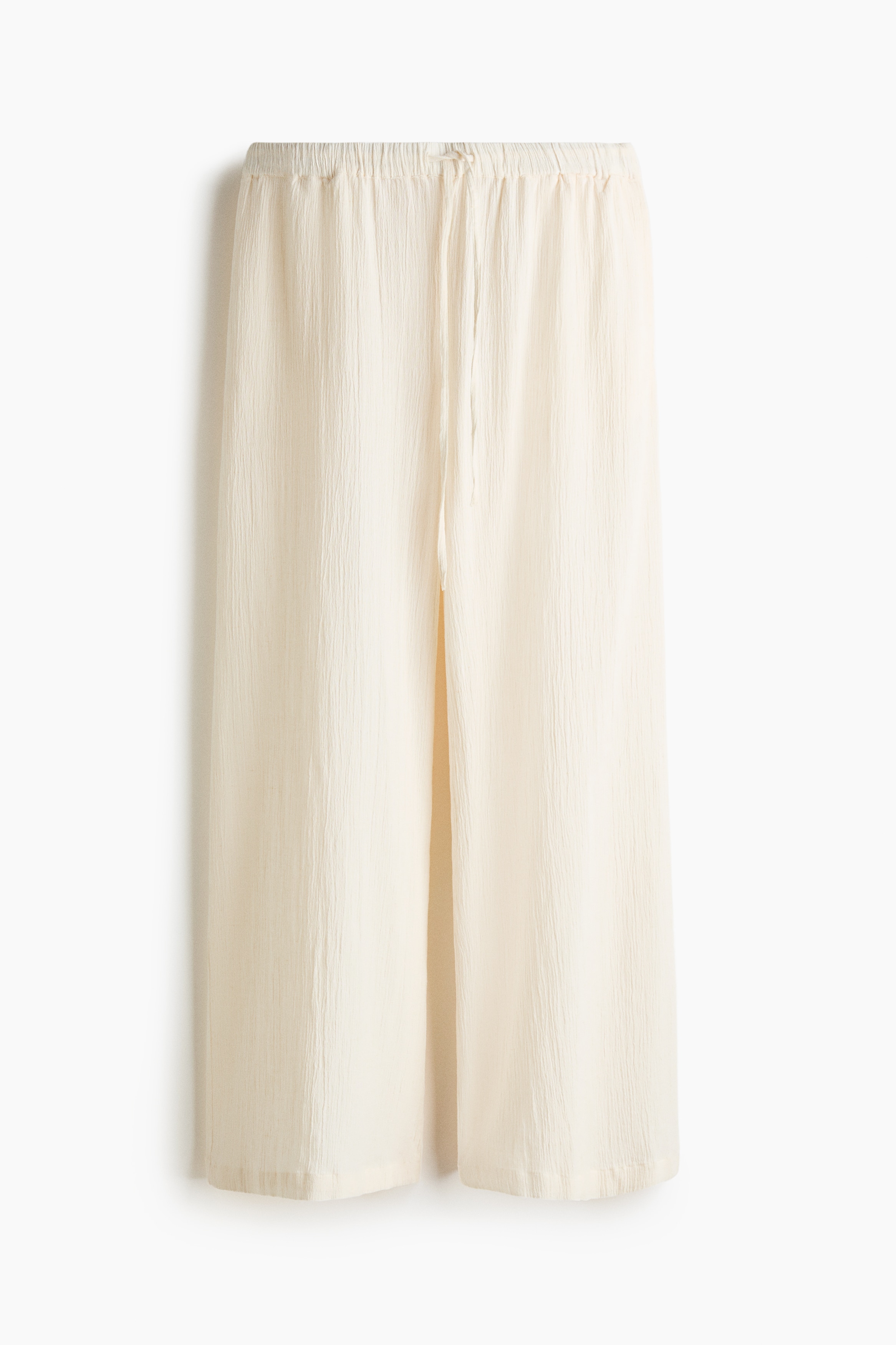 Linen-blend drawstring trousers - Cream/Mustard yellow/Charcoal grey