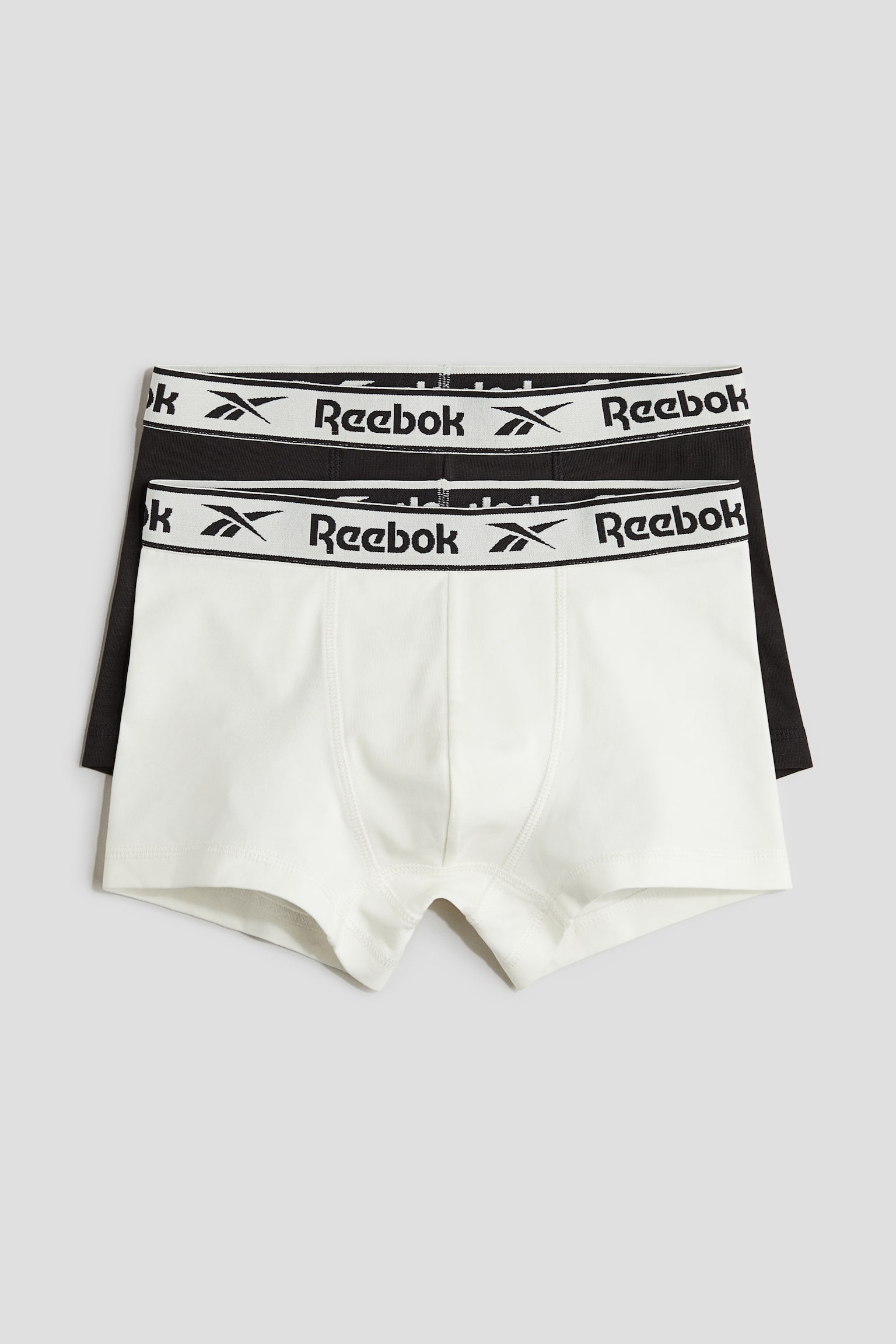 2-pack cotton trunks - White/Dark grey - 1