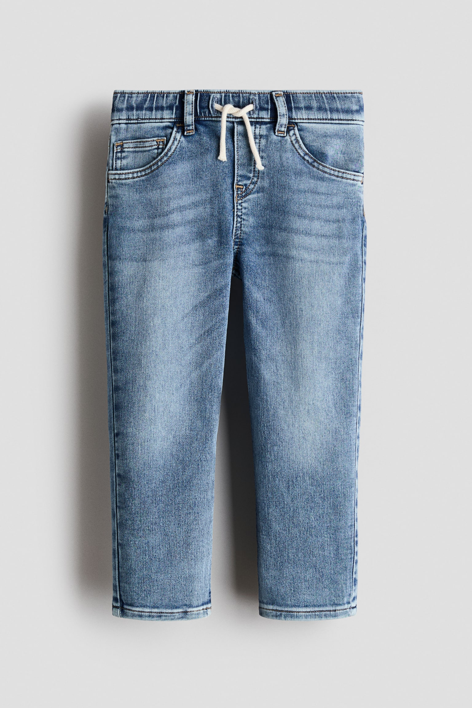 Cotton Denim Joggers - Light denim blue