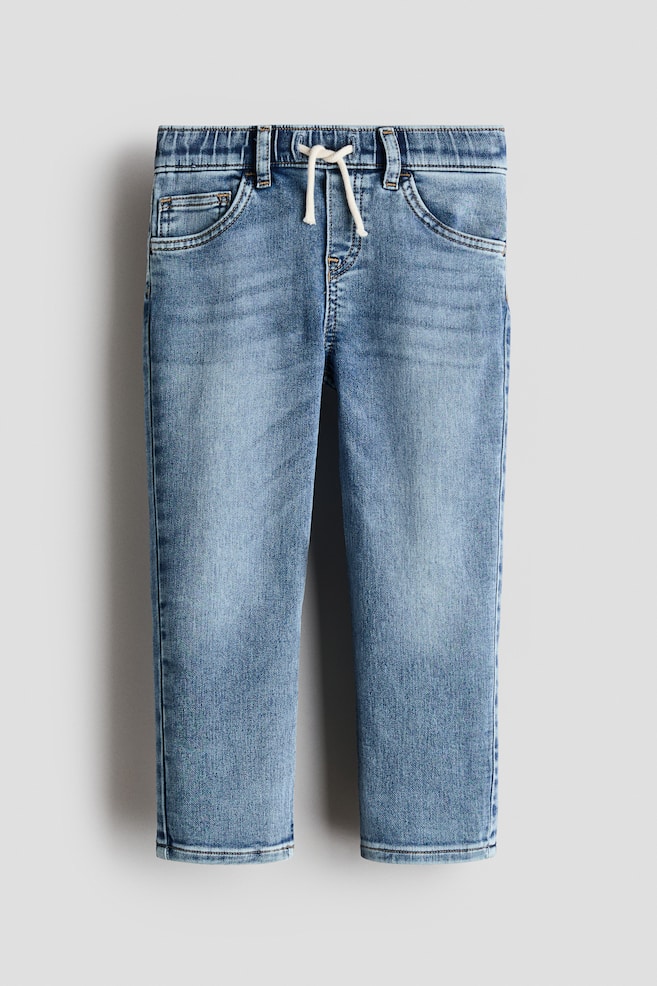Cotton Denim Joggers - Light denim blue/Light denim gray - 1