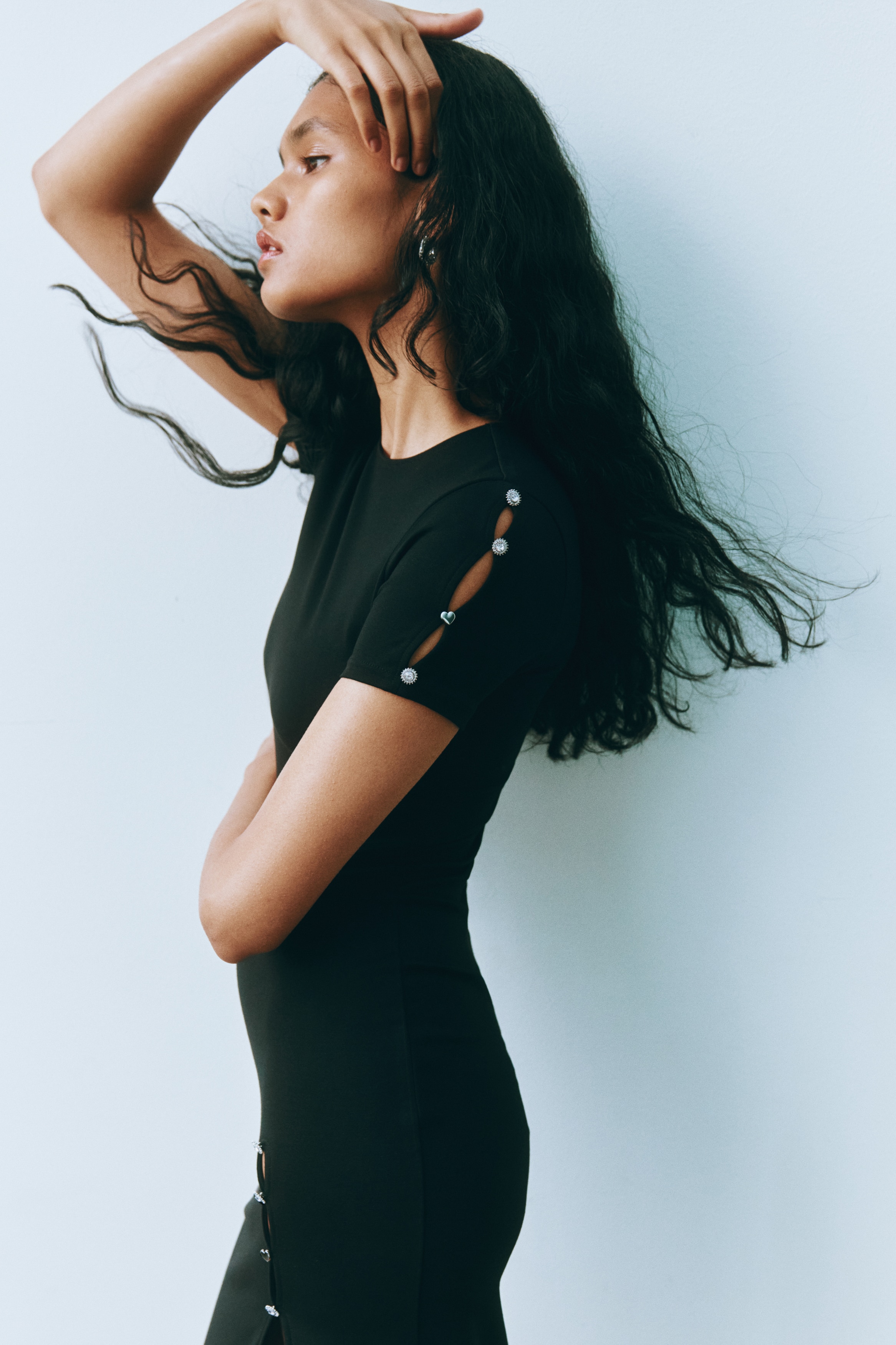 monique lhuillier black dress Georgina Lace Midi Dress in Black by ML Monique Lhuillier main image 0