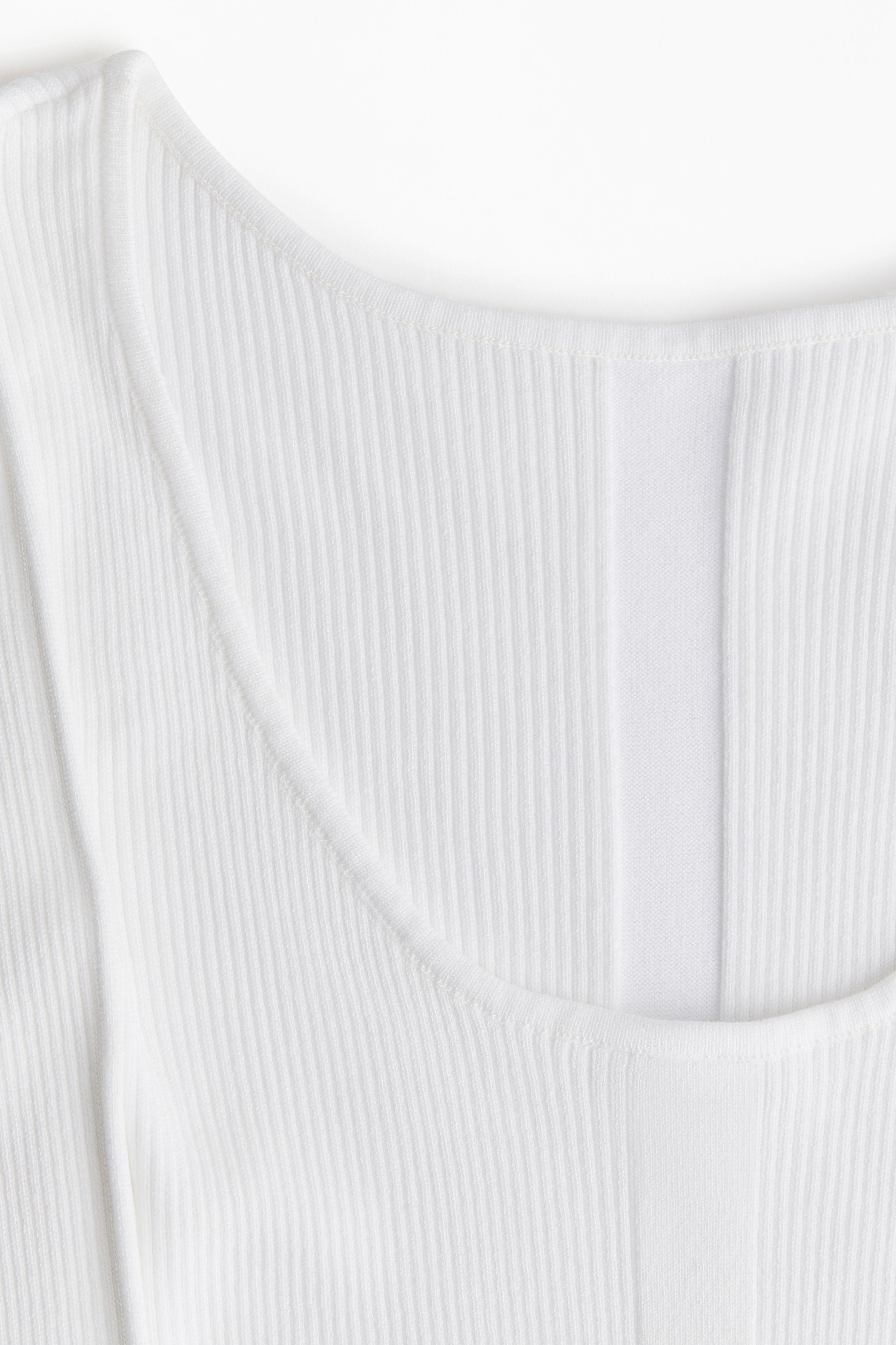 h&m white ribbed dress Ladies - White Ribbed Mini Dress - Size: L