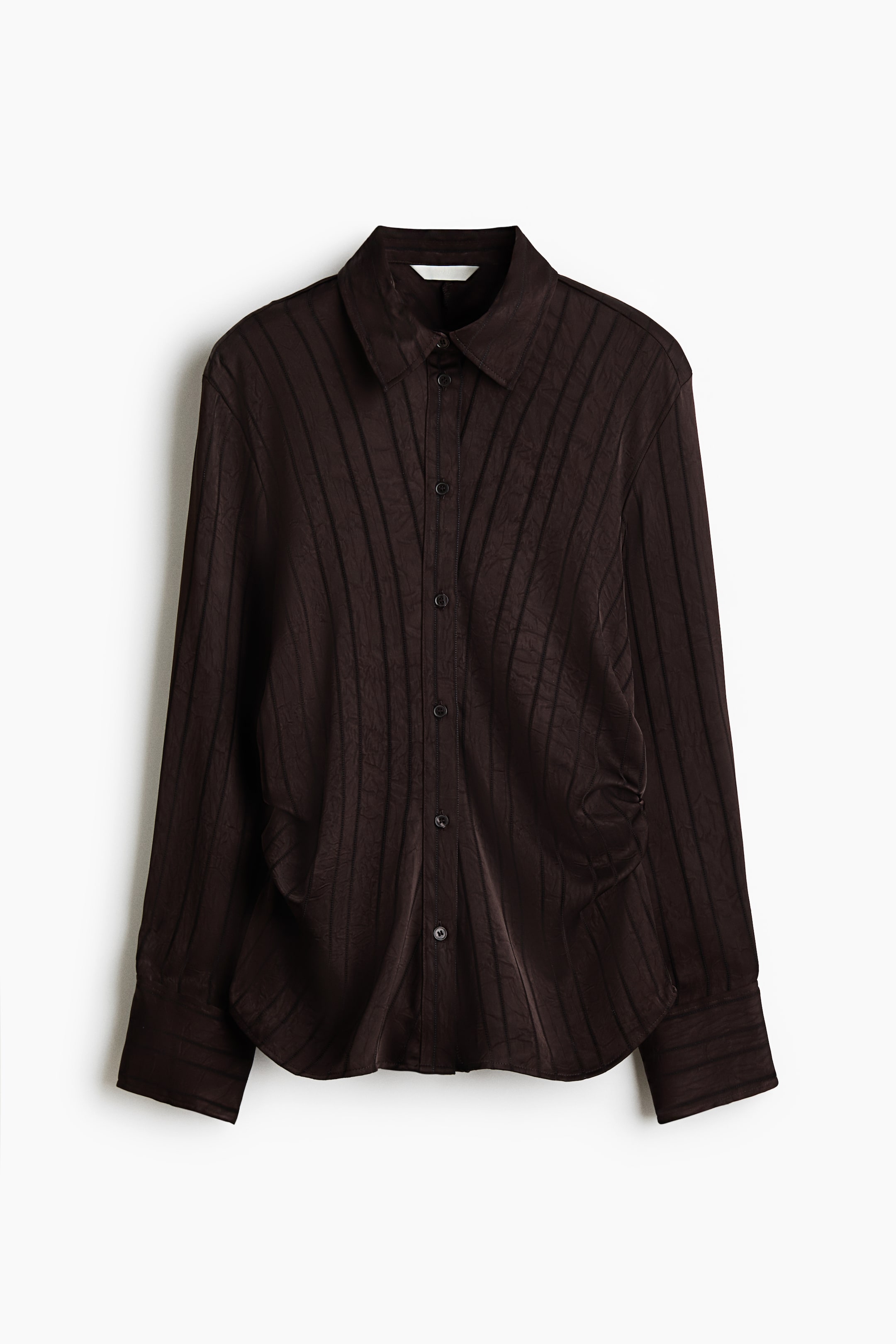View larger image: Draped Shirt - Dark brown - Ladies | H&M US 4