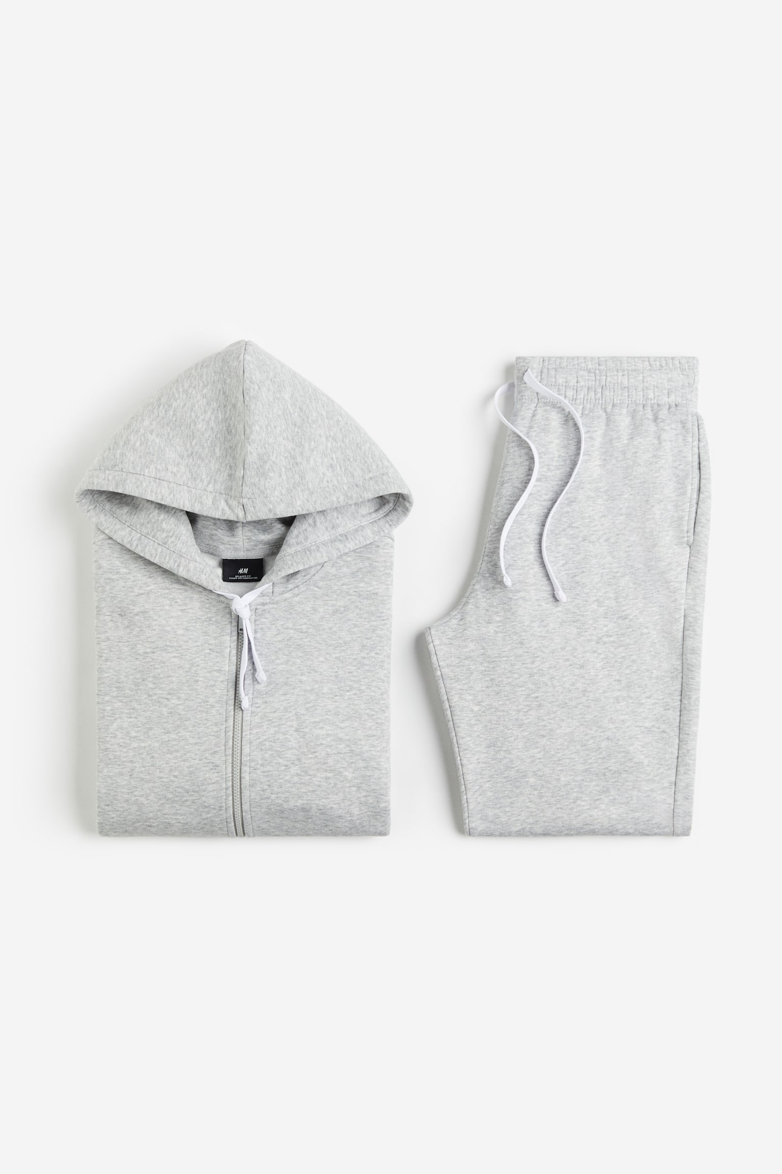 2-piece Loose Fit hoodie and joggers set - Light grey marl - 1