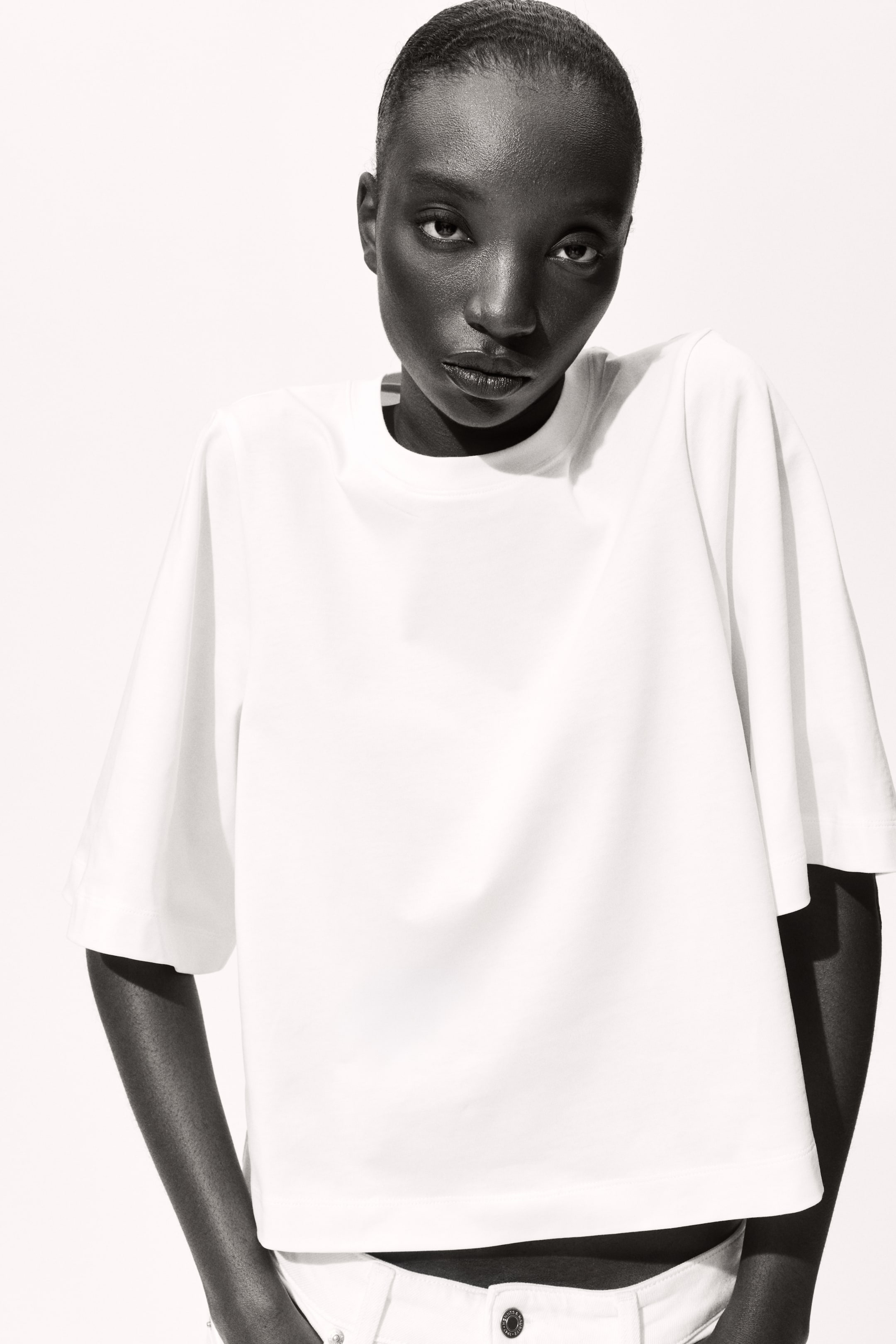 Agrandir l'image: Top en coton pima - Ivoire - FEMME | H&M CH 1