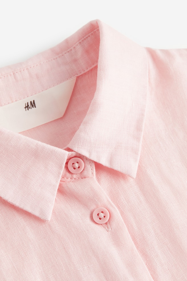 Linen shirt - Light pink/White - 3