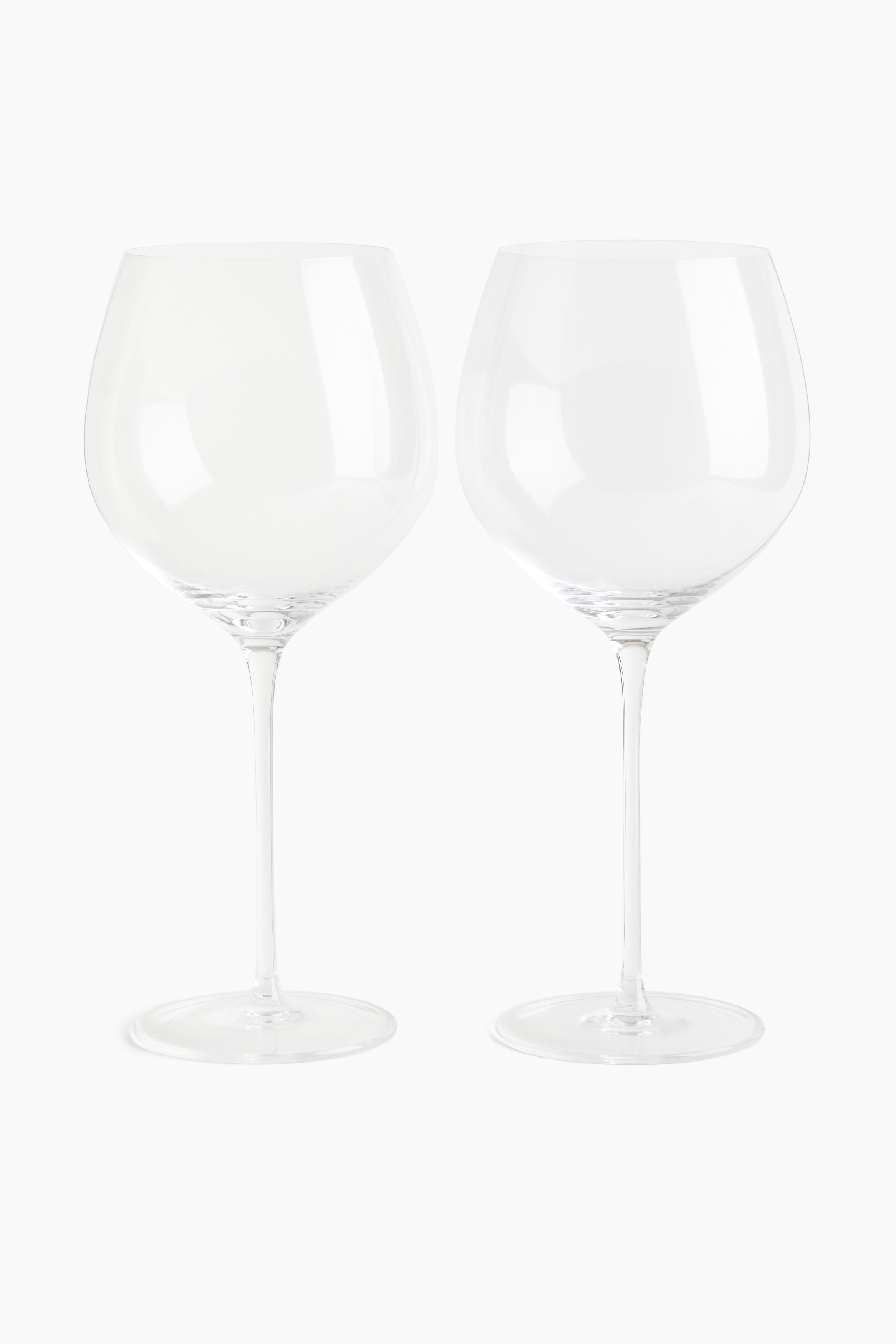 2-Pack Delicate Red Wine Glasses - Transparent