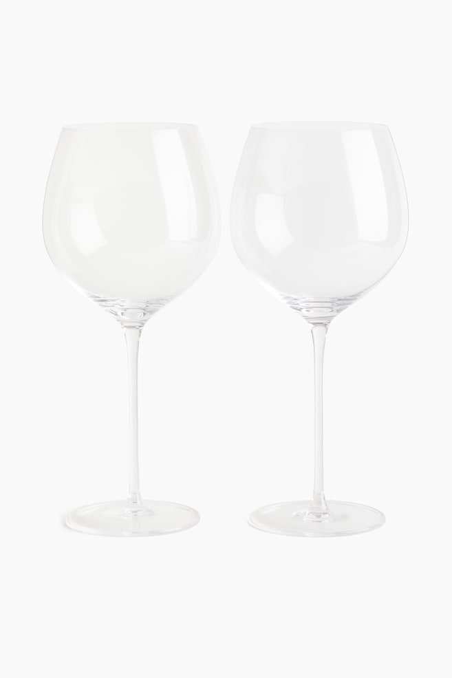 Set van 2 rodewijnglazen - Transparant - 1