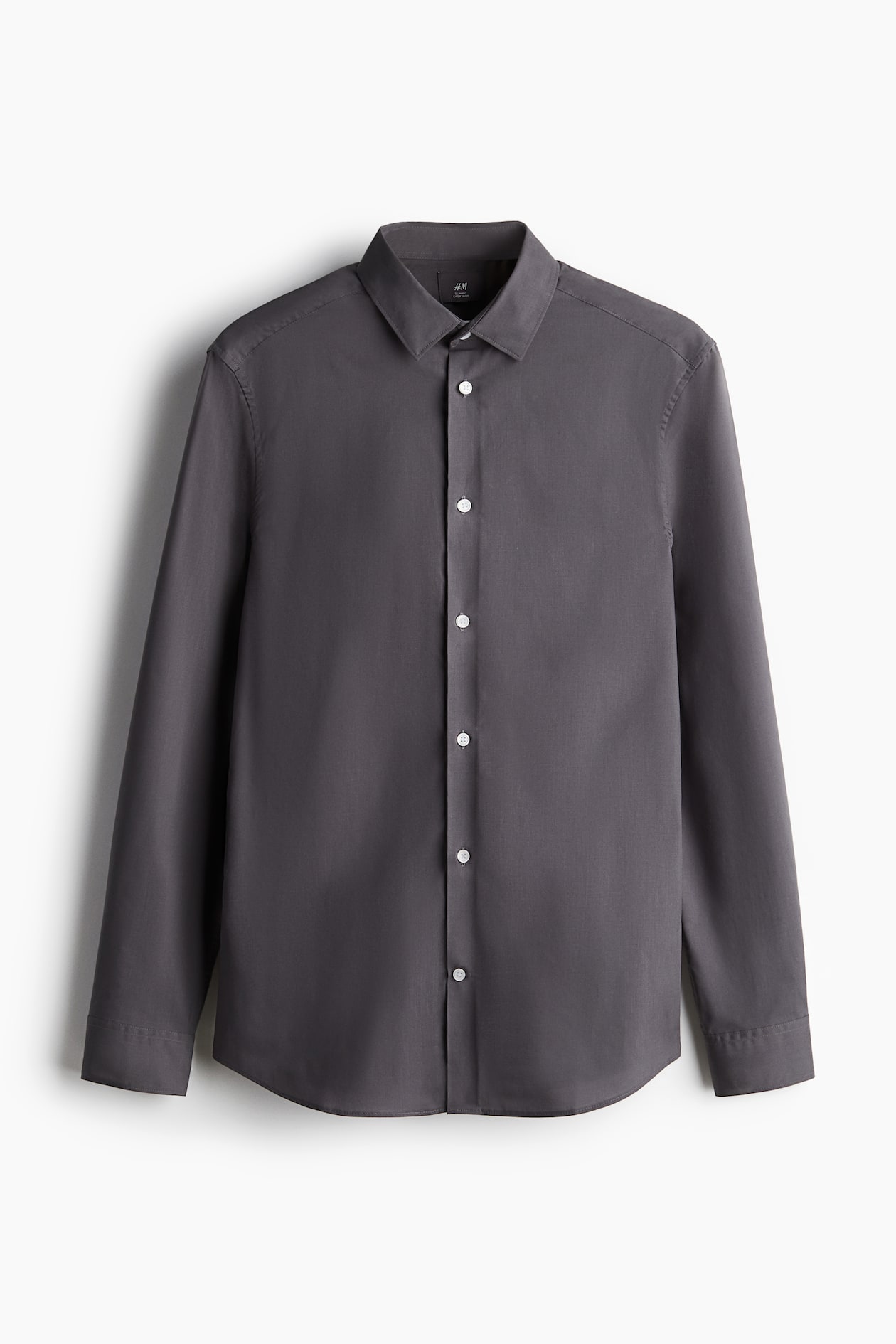 Slim Fit Easy-iron Shirt - Dark gray - Men | H&M US