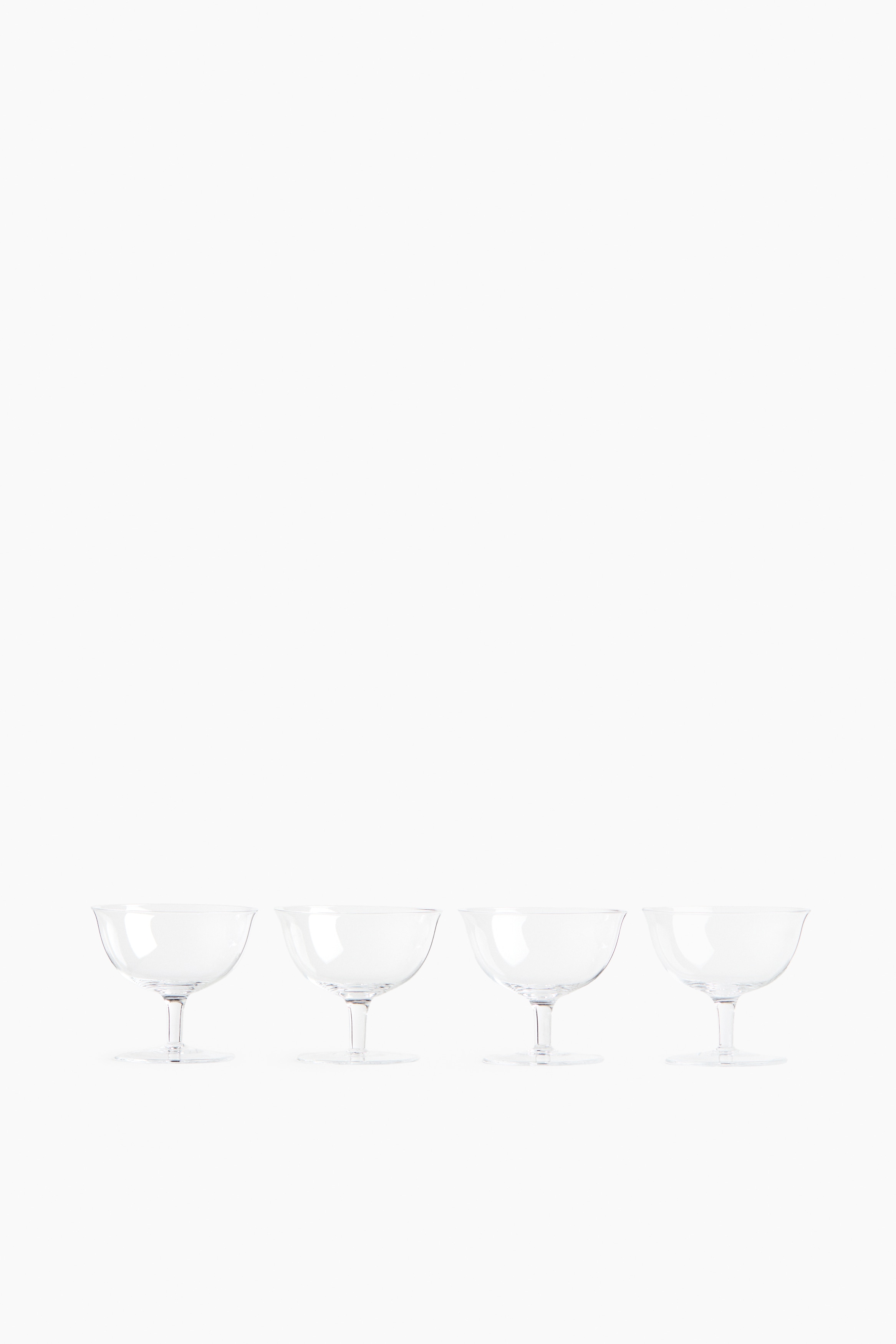 4-Pack Delicate Footed Bowls - Transparent