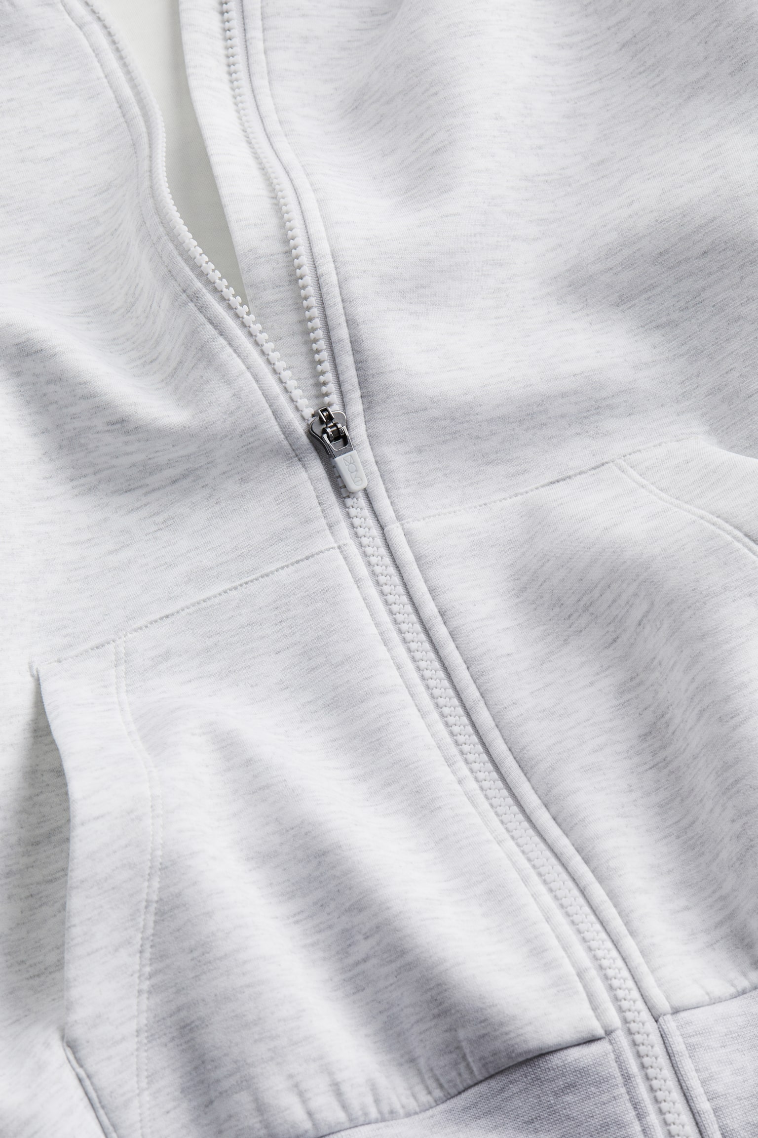 Zip Up Activewear Hoodie In DryMove™ - Light grey marle - 2