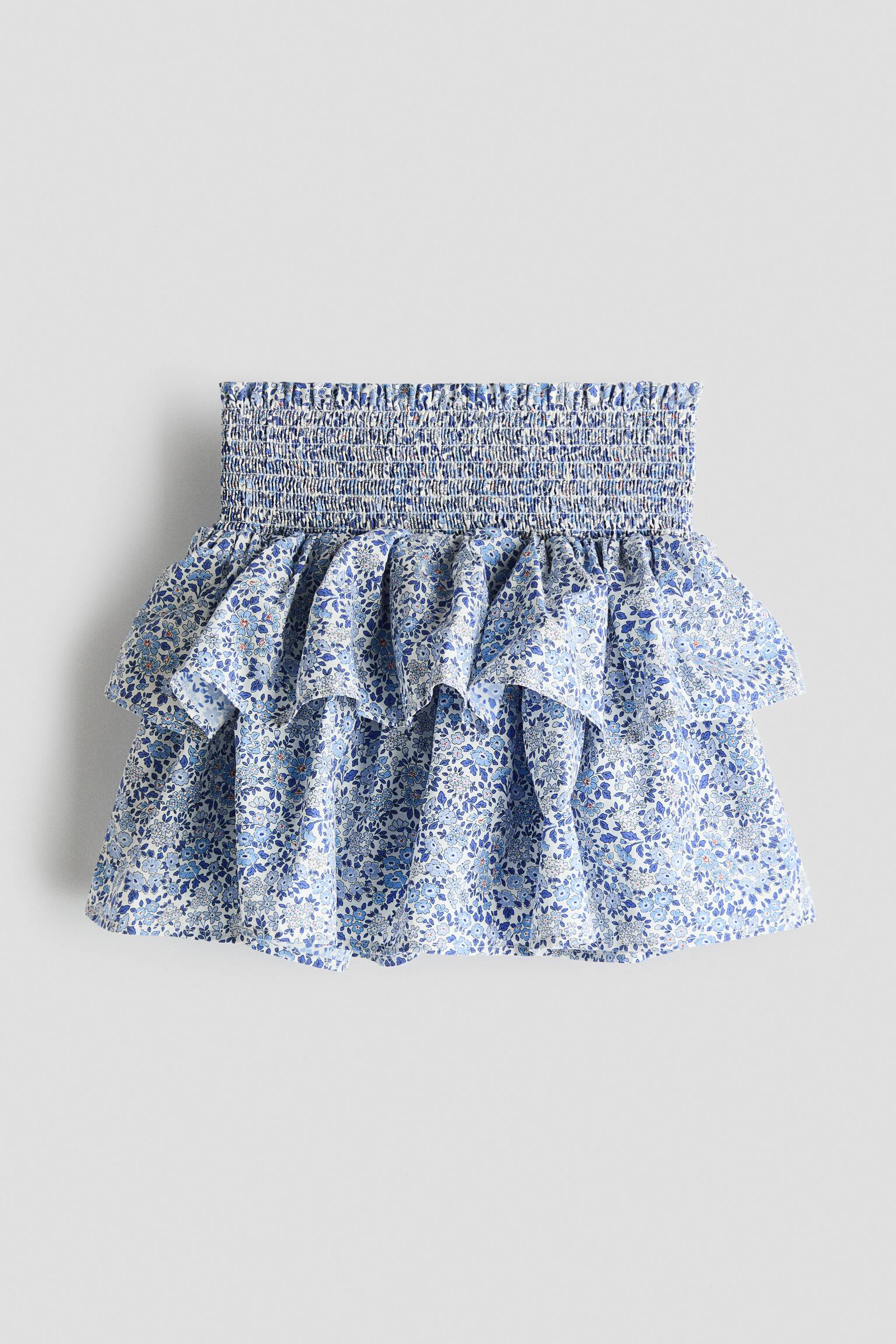 Printed cotton skirt - Blue/Floral - 1
