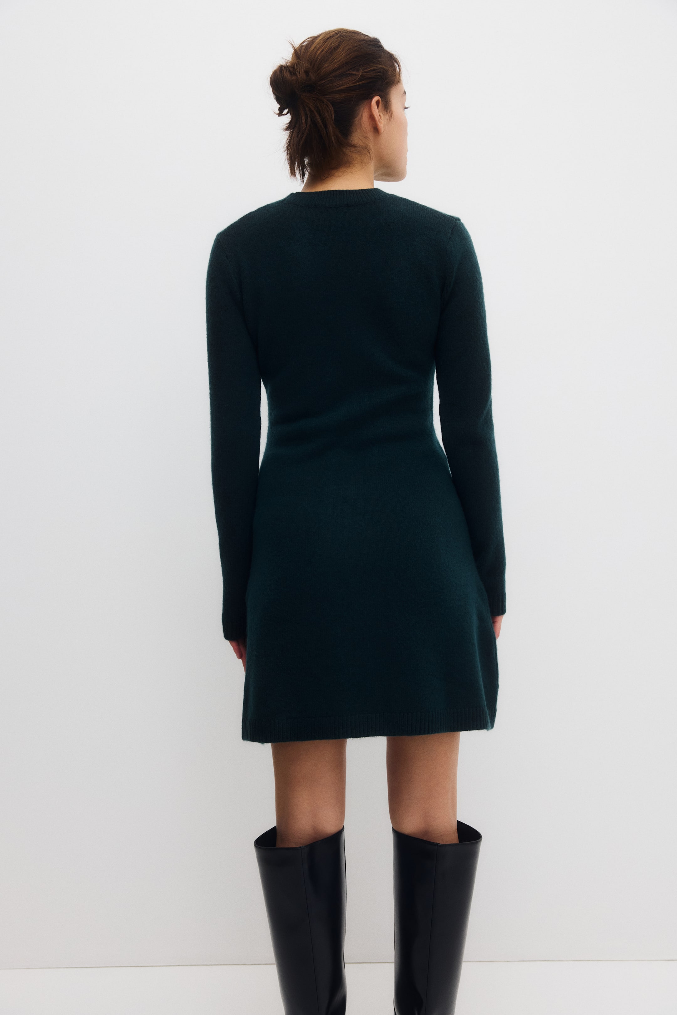 Größeres Bild anzeigen: MAMA Ausgestelltes Strickkleid - Dunkeltürkis - Ladies | H&M AT 3