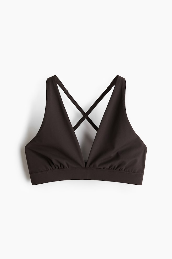 Light Support Sports bra with SoftMove™ - Dark brown - 1