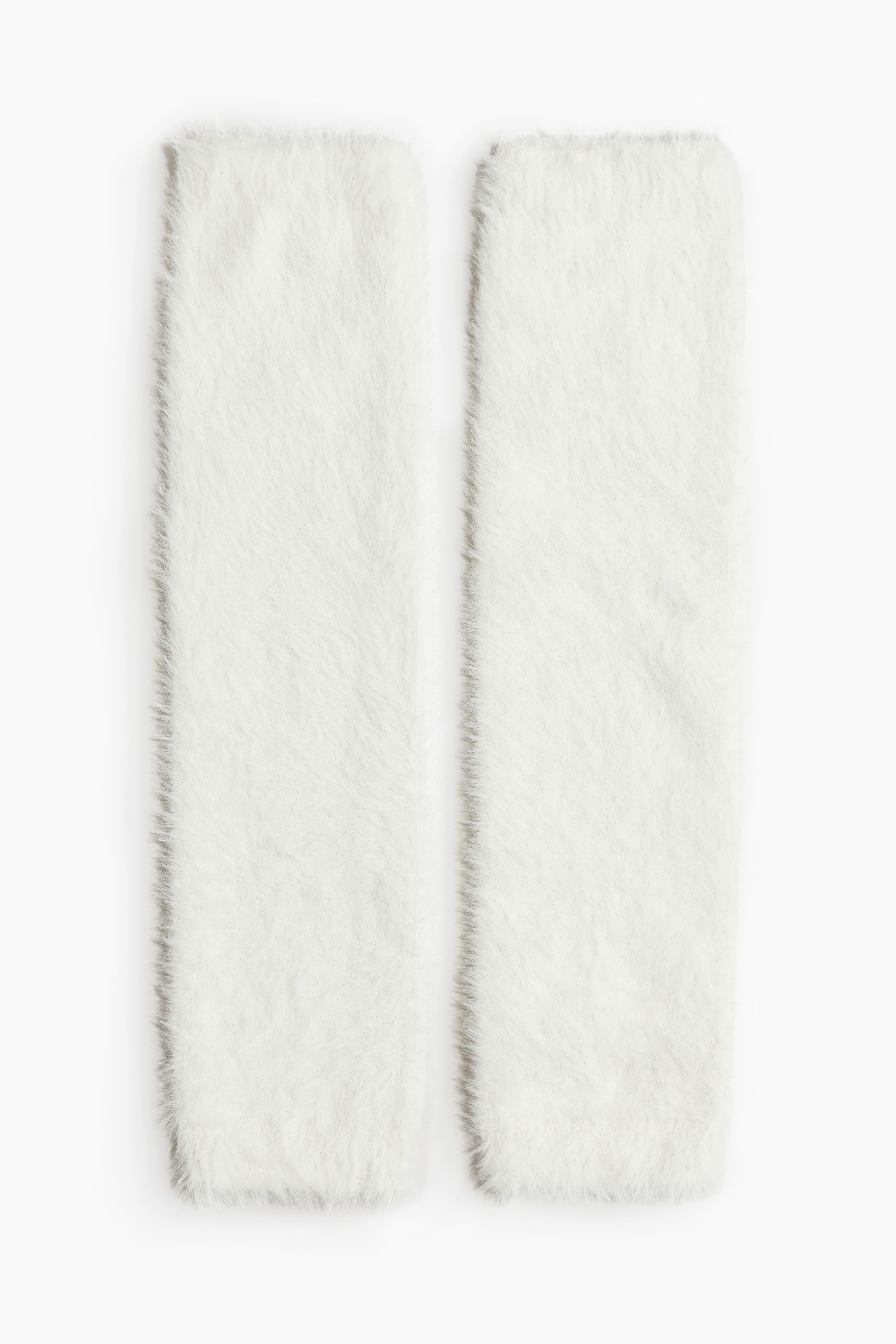 H M Move Girls White Fuzzy Sports Leg Warmers