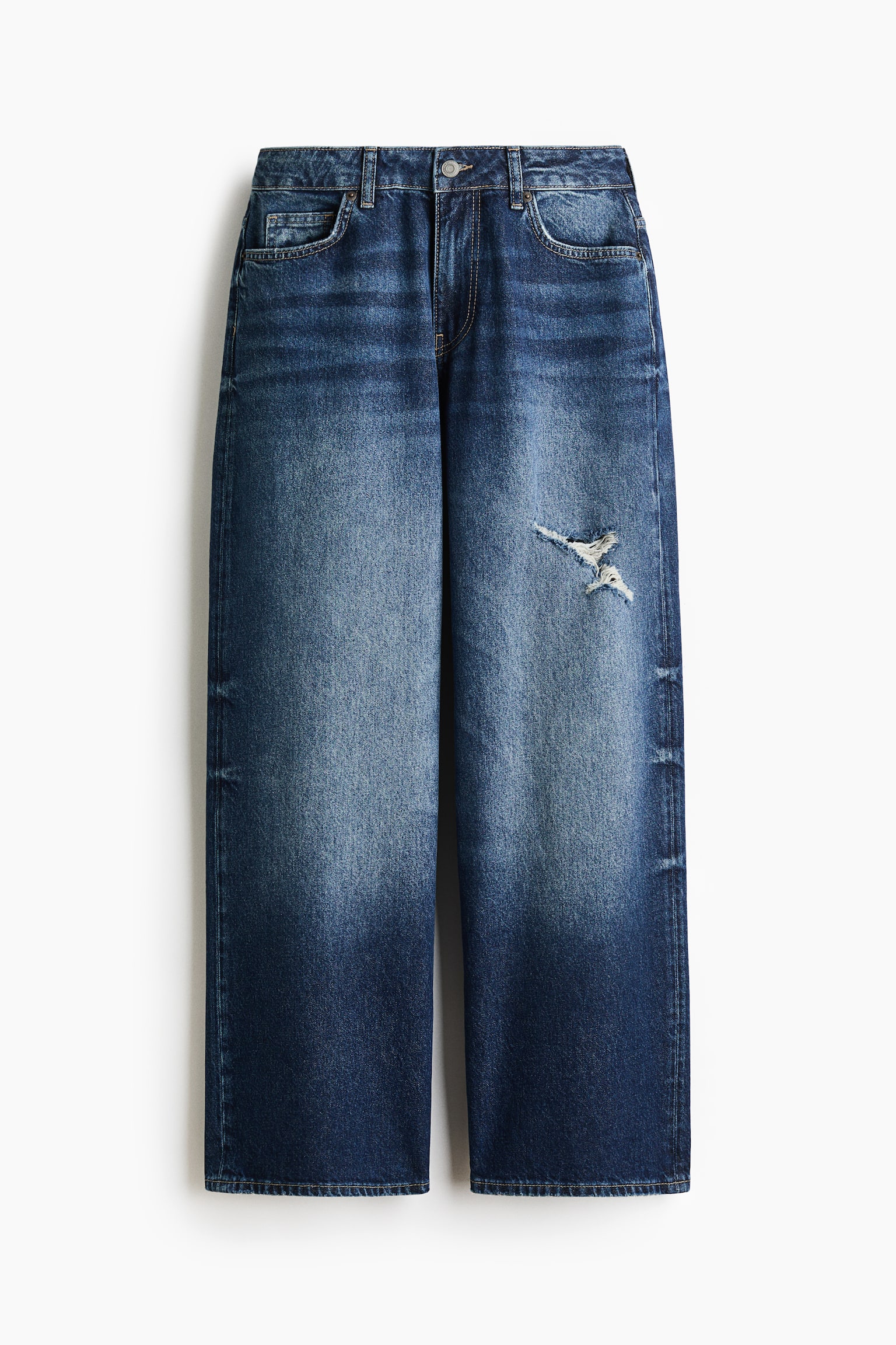 Baggy Low Waist Jeans - Bleu denim foncé/Noir denim - 1