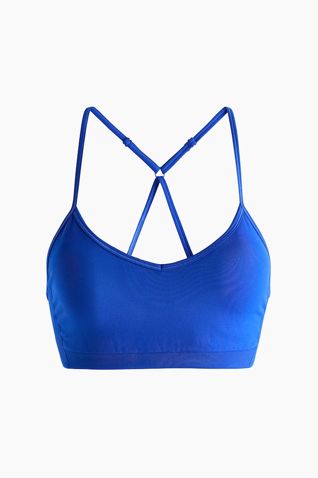 Medium Support Seamless sports bra with DryMove™ - Cobalt blue/Black - 1
