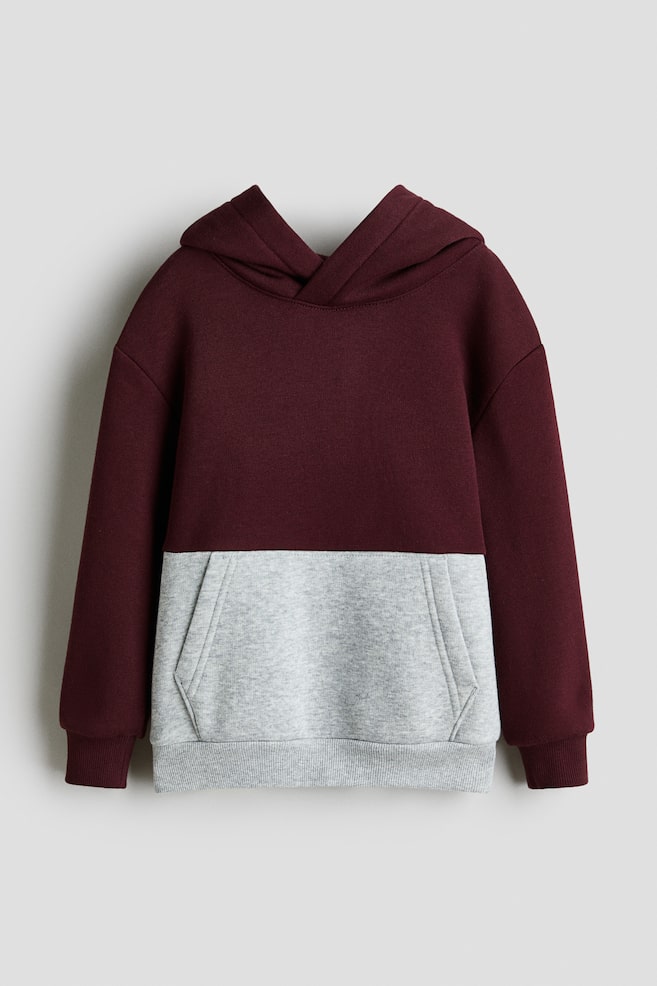 Color-Block Hoodie - Dark red/light gray/Dark green/gray melange/Blue/white - 1
