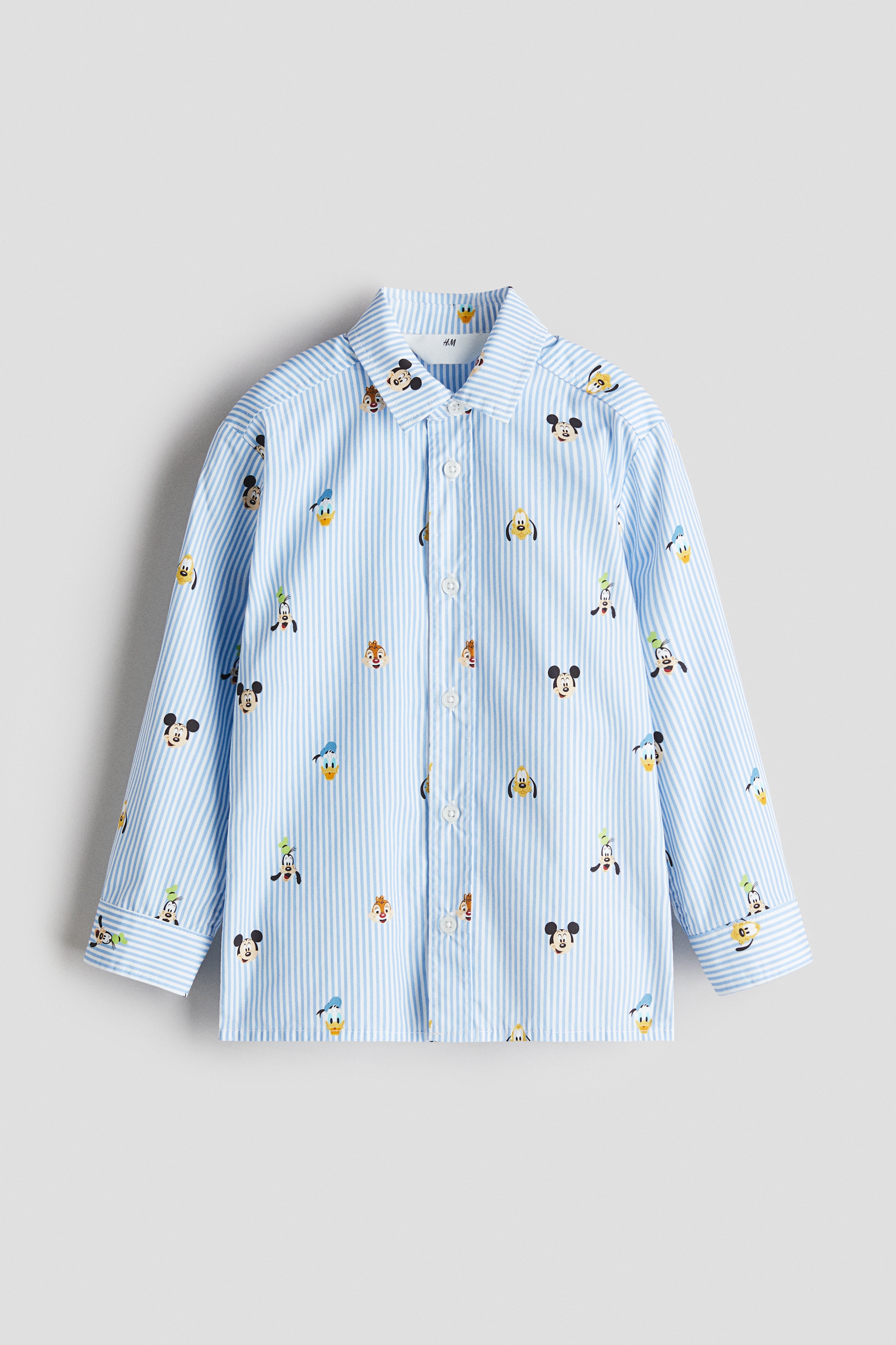 Printed cotton shirt - Light blue/Mickey Mouse