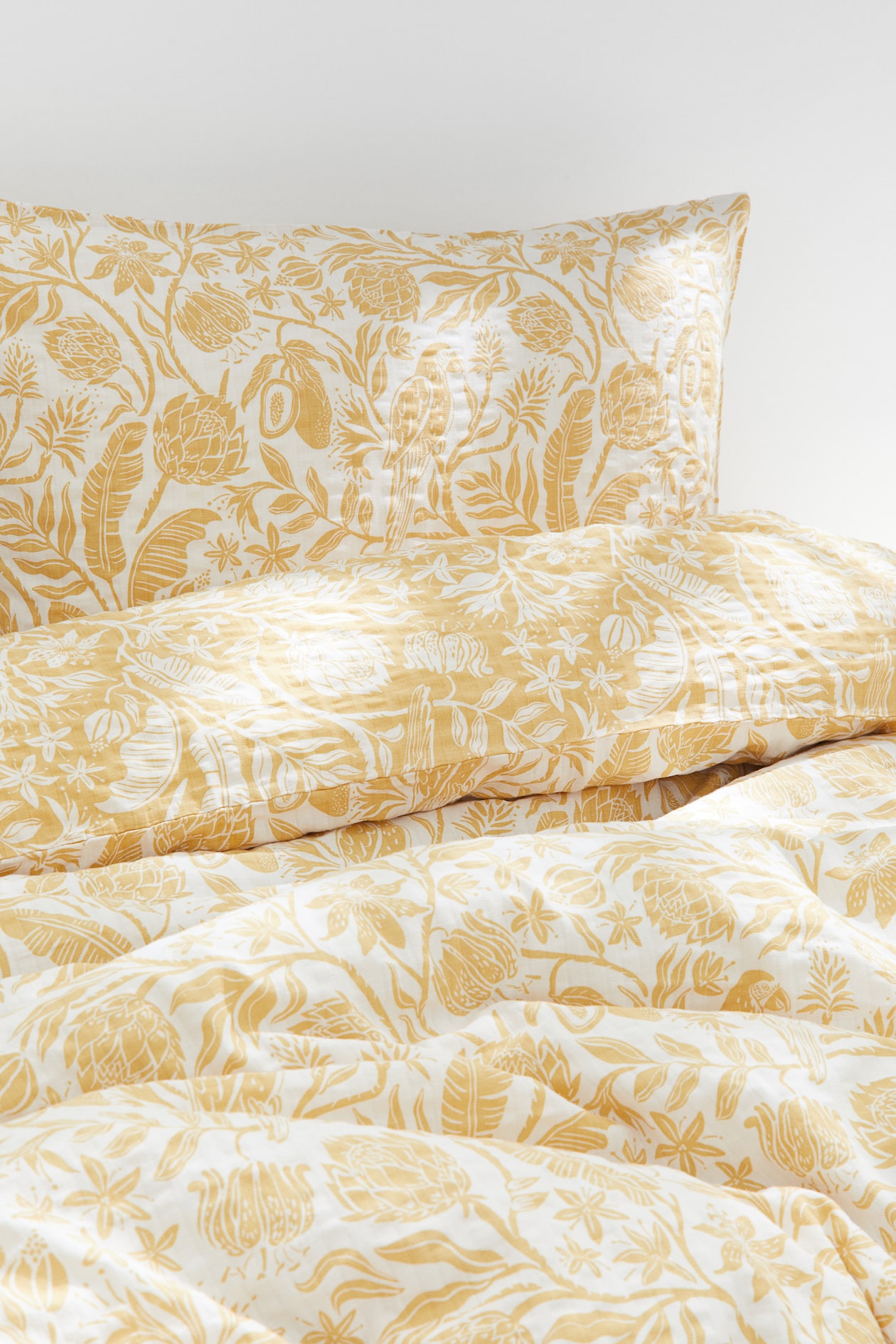 Seersucker single duvet cover set Light yellow/Floral Home All
