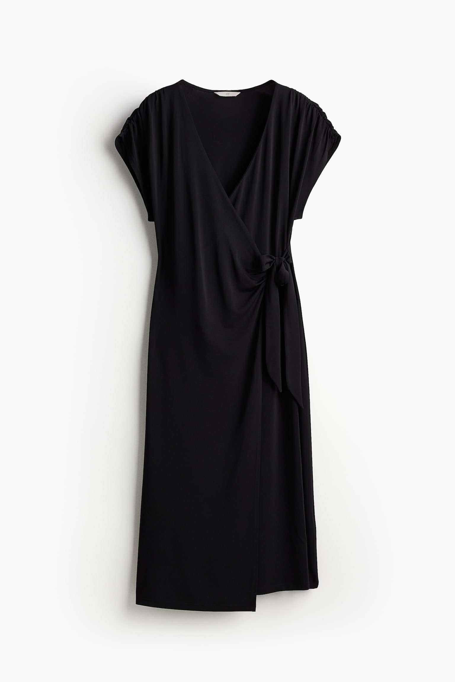 Jersey wrap dress - Black/White/Black striped - 2