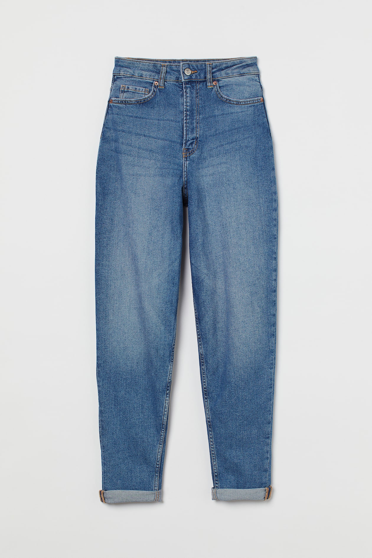 Mom High Ankle Jeans - High waist - Ankle length - Blue - Ladies | H&M GB