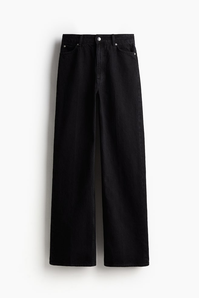 Jeans met persvouwen - Zwart/Zwart/gestreept - 1